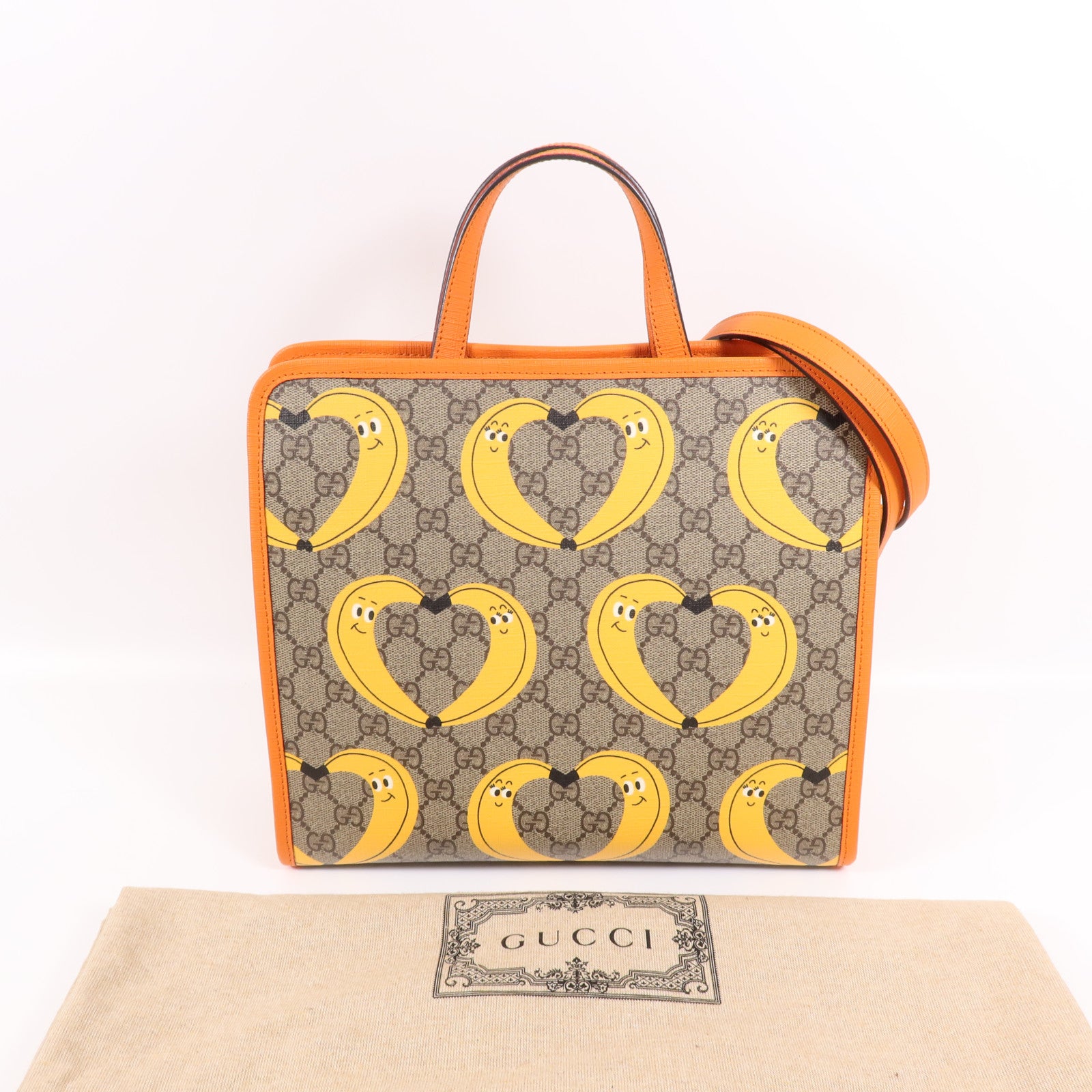 GUCCI 塗層帆布2 Way Shoulder Bag銀扣手挽肩背兩用袋