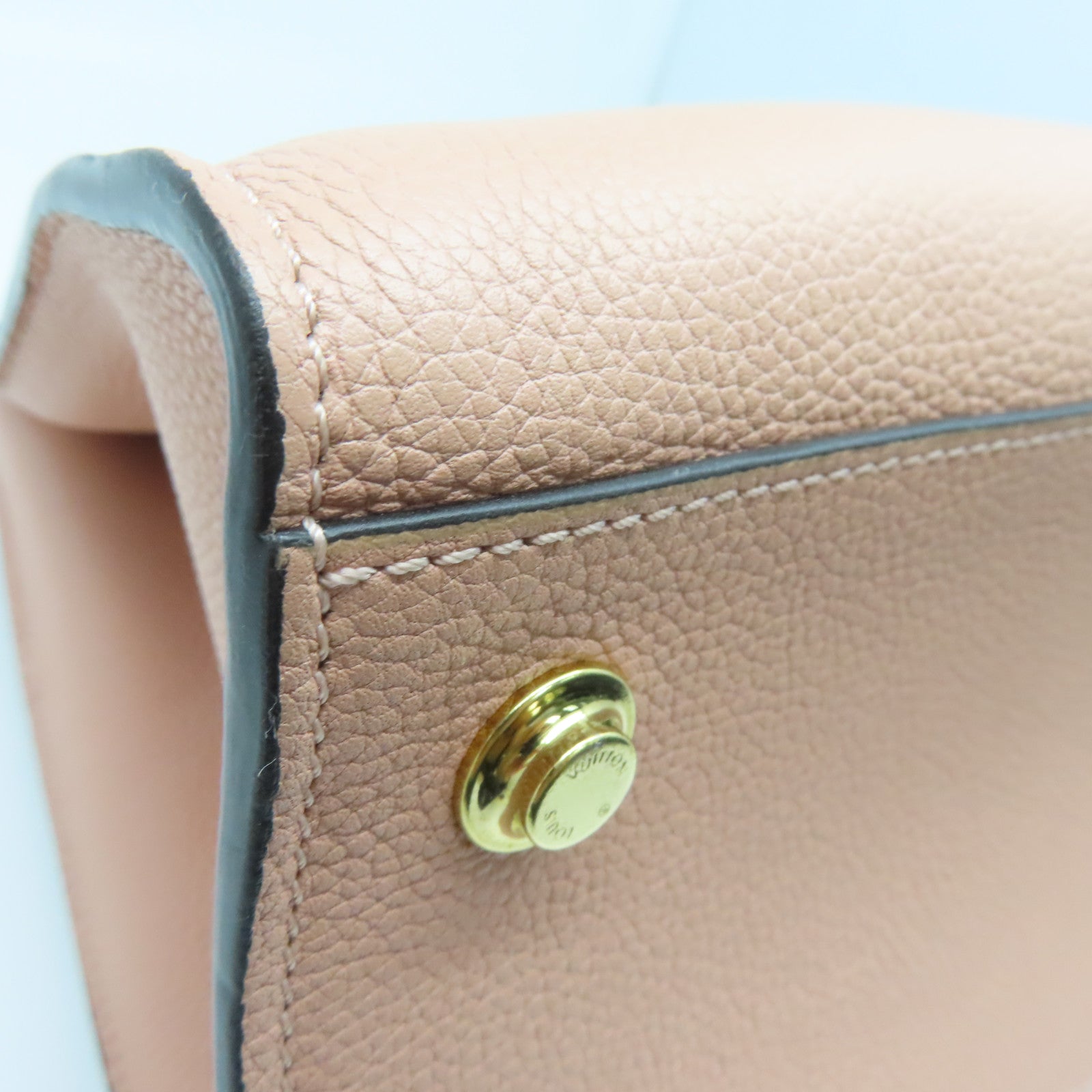 LOUIS VUITTON Leather City Steames MM Gold Buckle Tote Bag Black/Pink (Without Shoulder Strap)