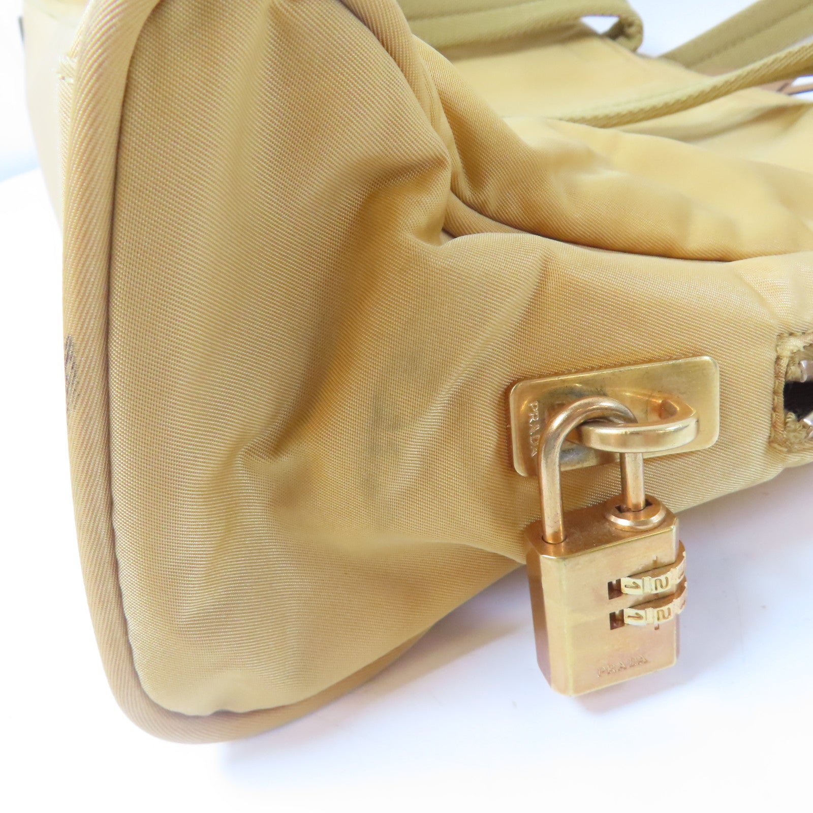 PRADA 【激減優惠】尼龍Shoulder Bag金扣肩背袋金黃色