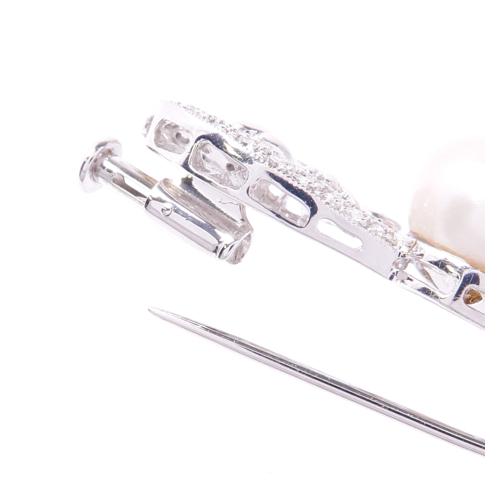 JEWELRY 18K白金Diamond Pearl Brooch鑽石/珍珠胸針