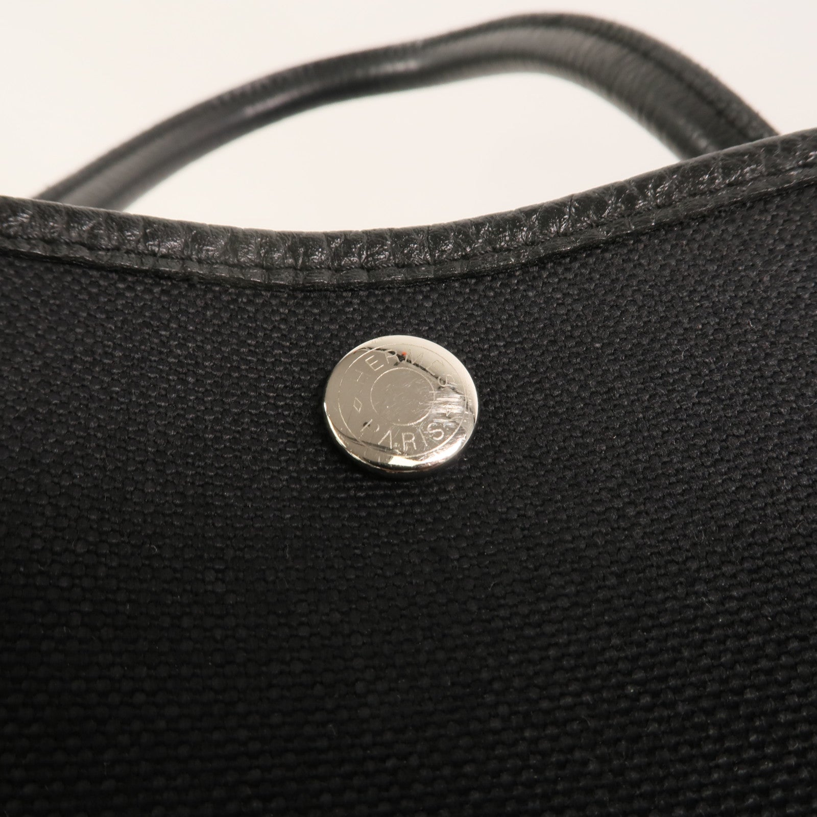HERMES 帆布/Negonda皮革Garden Party PM手挽袋Noir