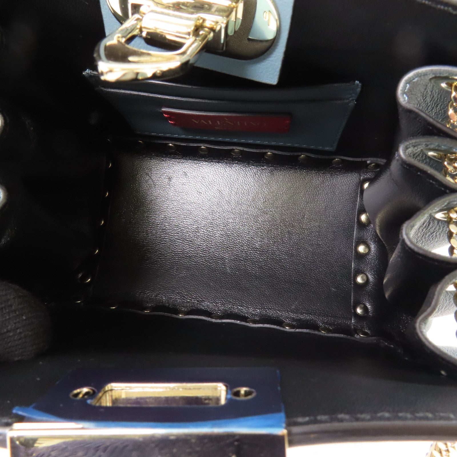 Valentino 牛皮皮革Chain Shoulder Bag金扣鏈帶肩背袋