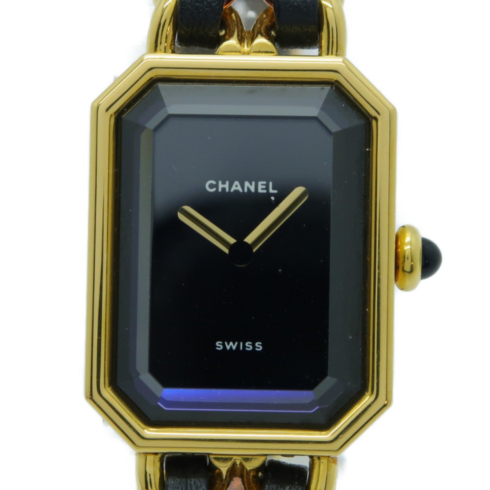 CHANEL 【激減優惠】Premiere M鍍金手錶石英機芯黑色/金色