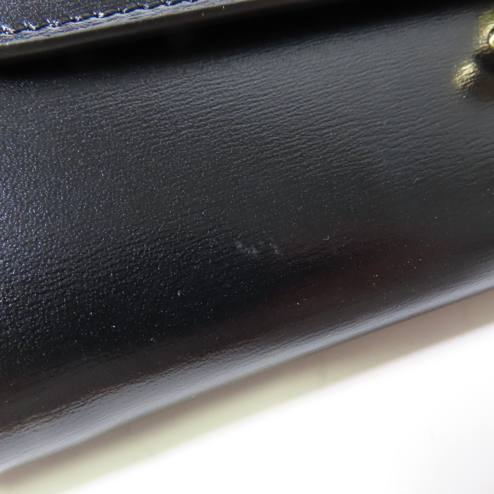 CELINE 牛皮皮革Triomphe Long Wallet金扣長錢包黑色