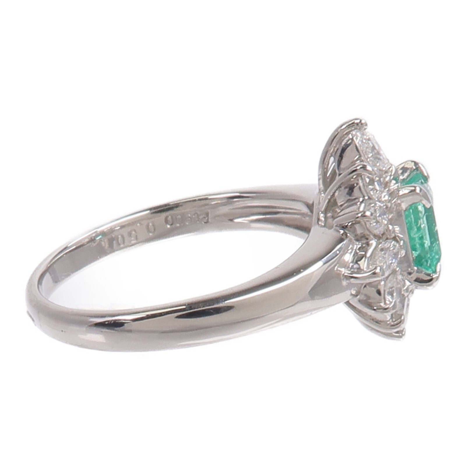 JEWELRY PT900鉑金Emerald Diamond Ring綠寶石/鑽石戒指