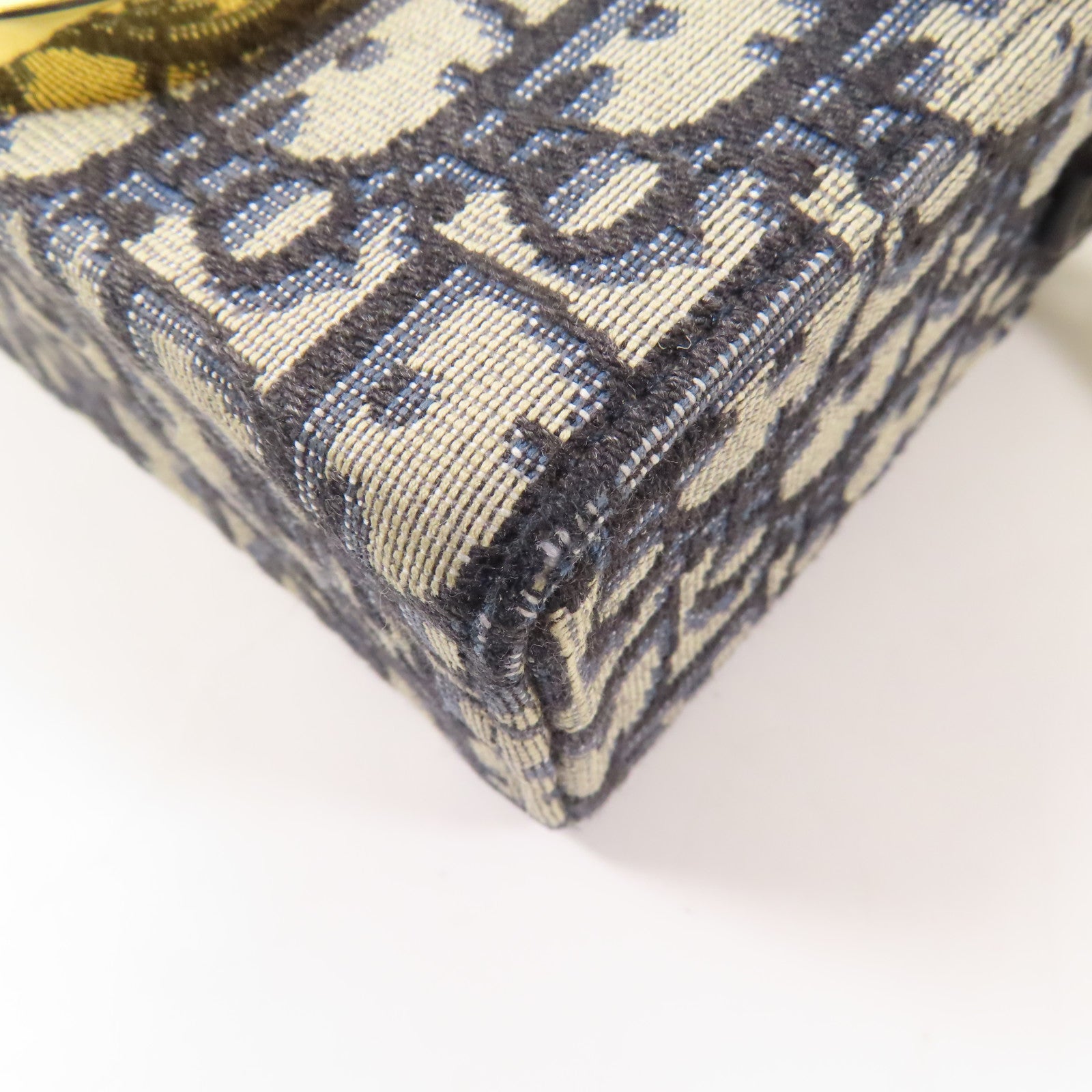 Dior CD GHW 30 Montaigne 2 Way Shoulder Bag Canvas/Leather Navy