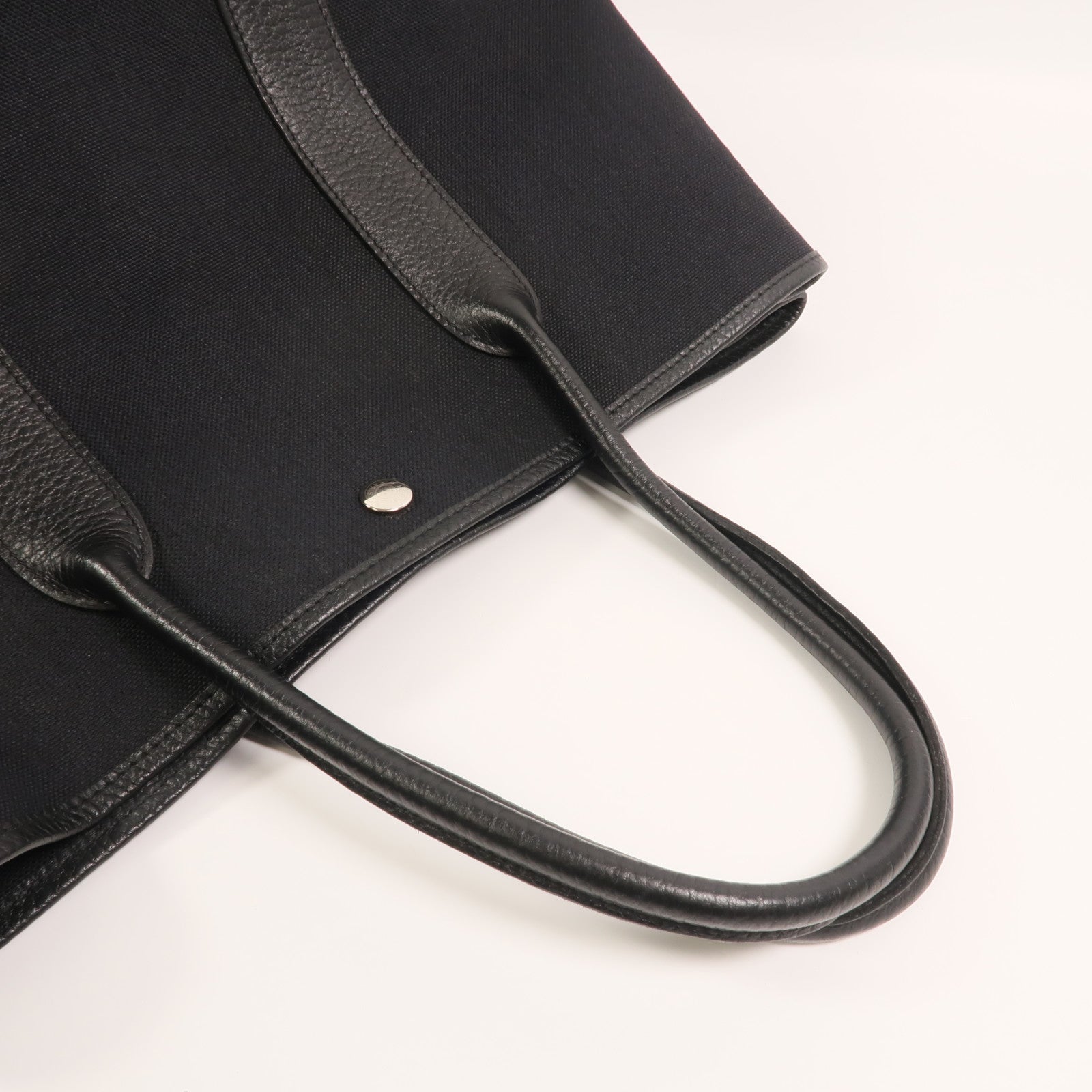 HERMES 帆布/Negonda皮革Garden Party PM手挽袋Noir