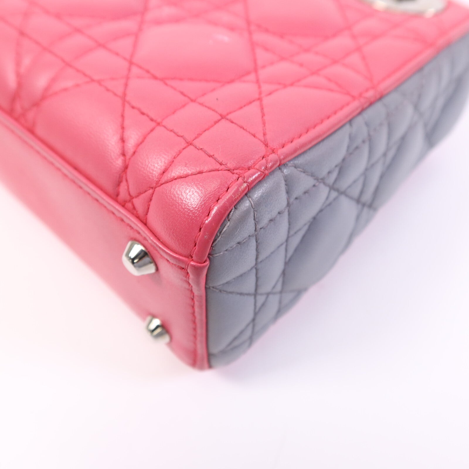 Dior 羊皮皮革Lady Dior銀扣手挽肩背兩用袋