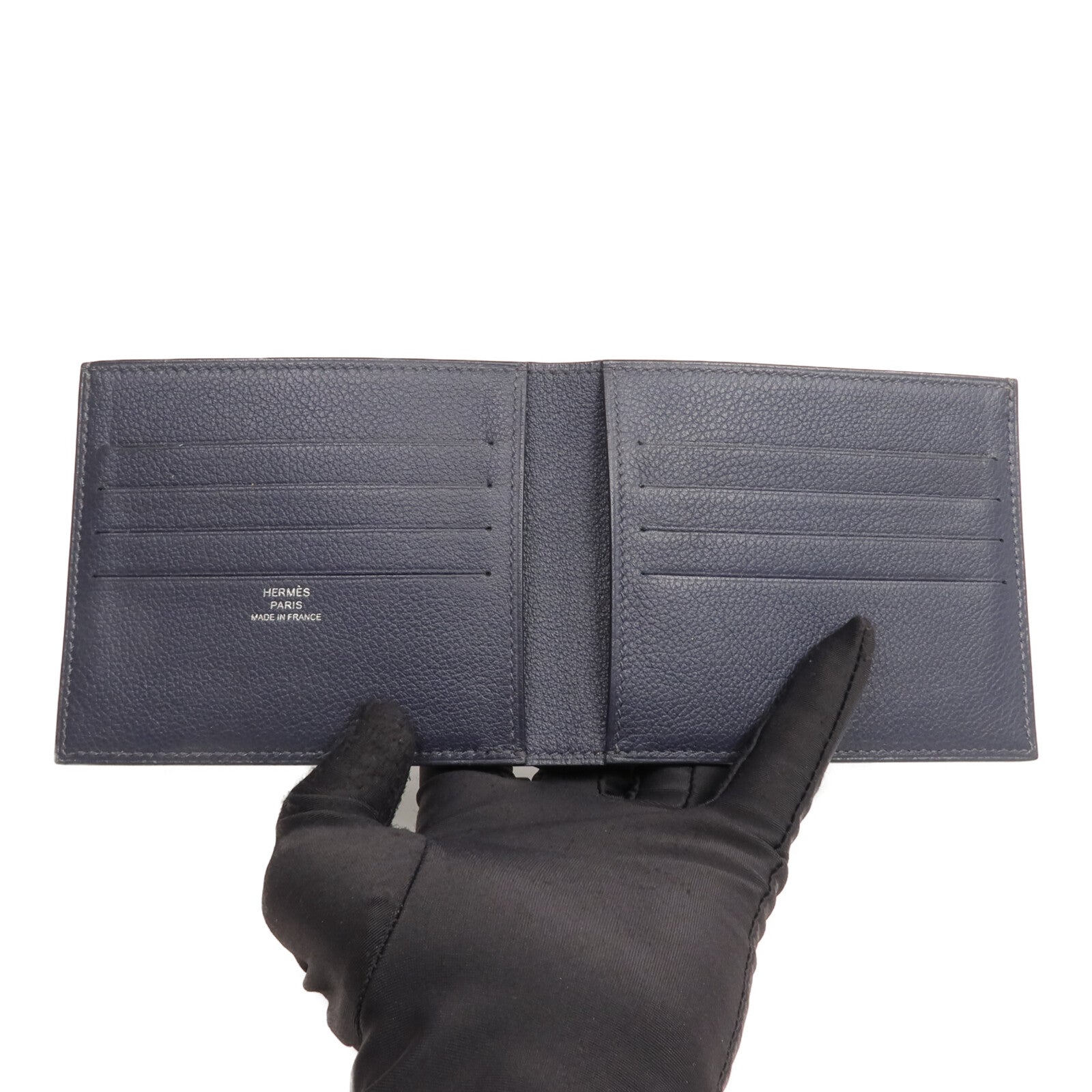 HERMES Evercolor皮革Copernic MC2錢包Bleu Nuit