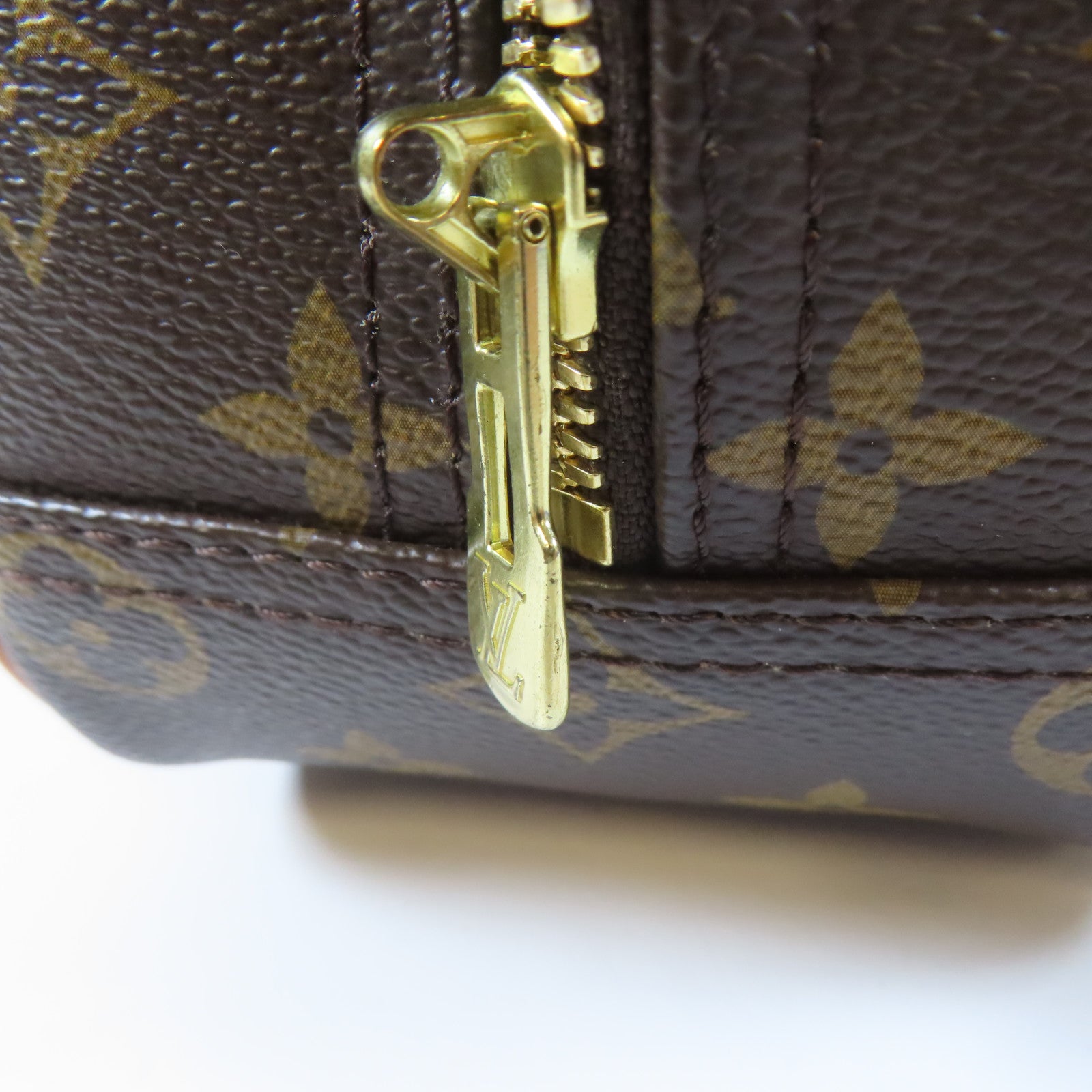 LOUIS VUITTON Monogram Trouville Handbag金扣手挽袋啡色