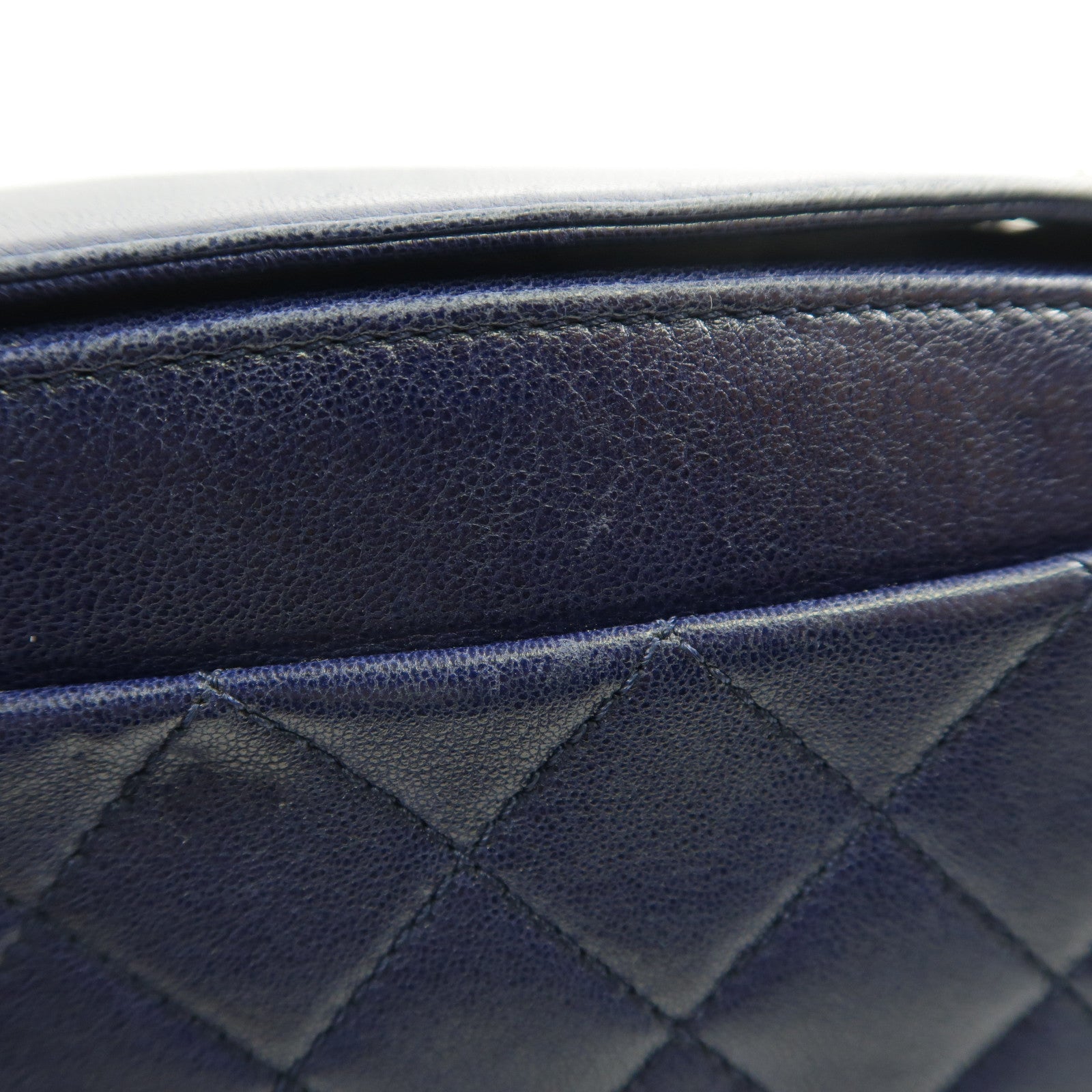 CHANEL CC SHW Chain Shoulder Bag Lambskin Leather Blue