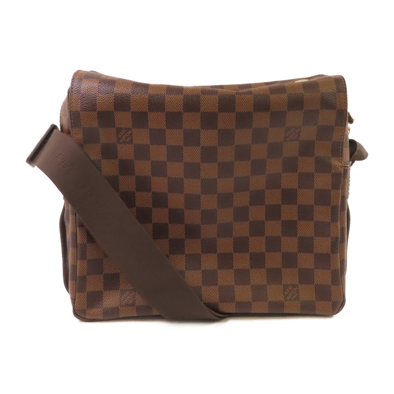 LOUIS VUITTON Damier Ebene Naviglio Shoulder Bag金扣肩背袋啡色