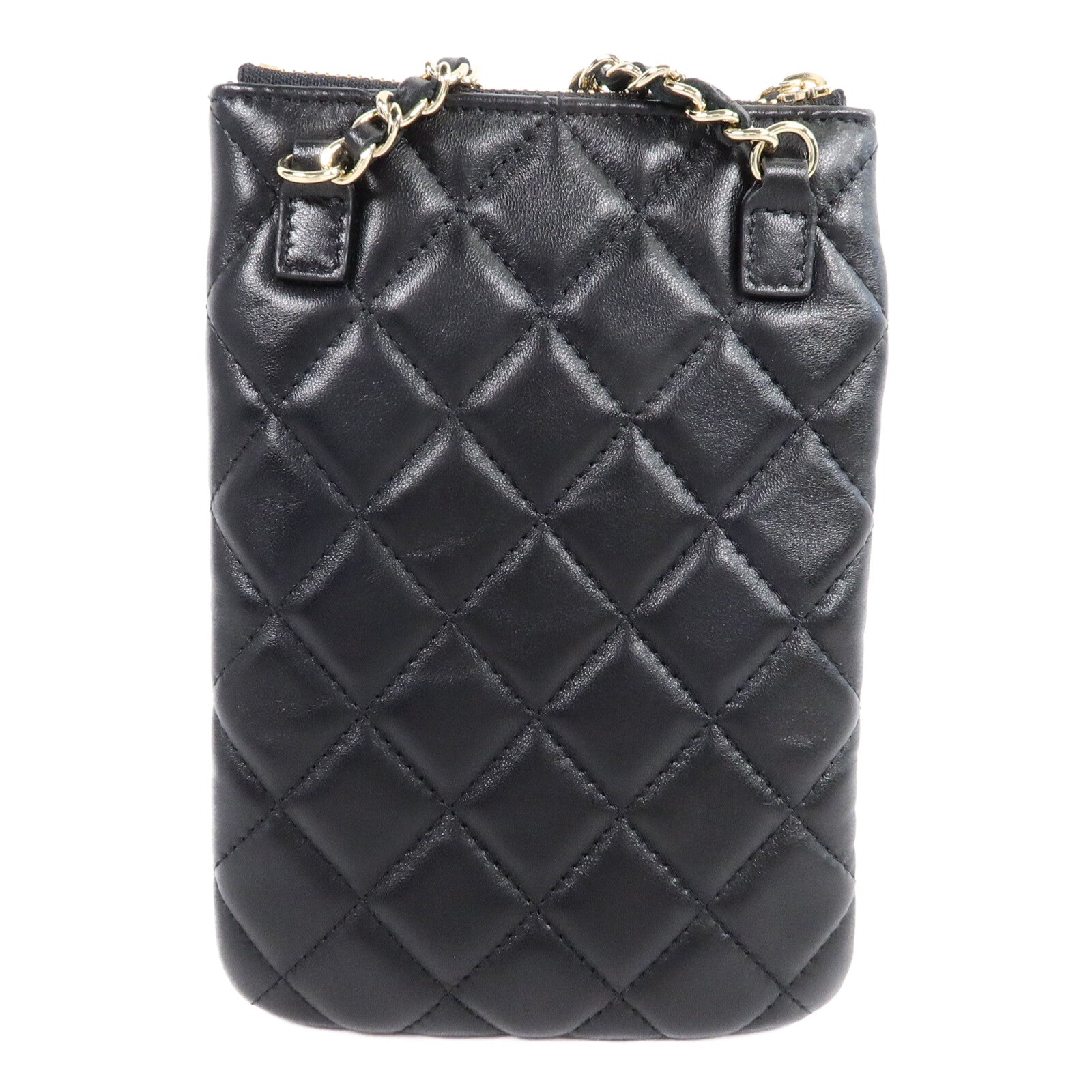 CHANEL 羊皮皮革Phone Bag鏈帶肩背袋