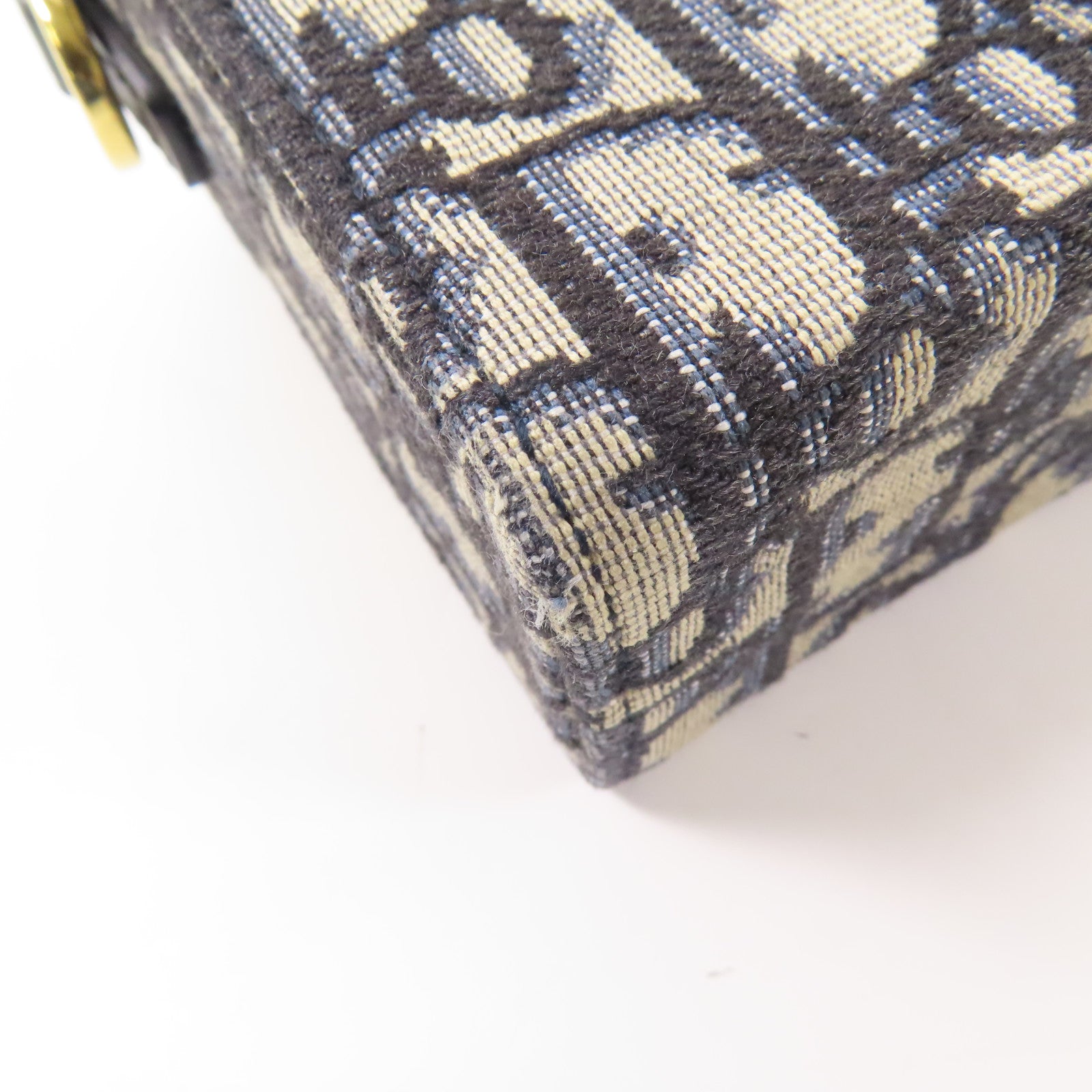 Dior CD GHW 30 Montaigne 2 Way Shoulder Bag Canvas/Leather Navy