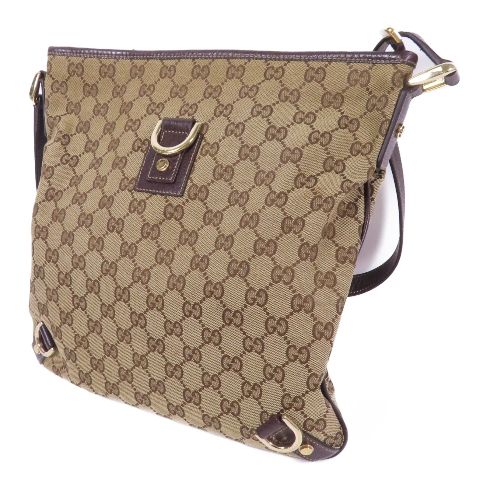 GUCCI 帆布Shoulder Bag金扣肩背袋