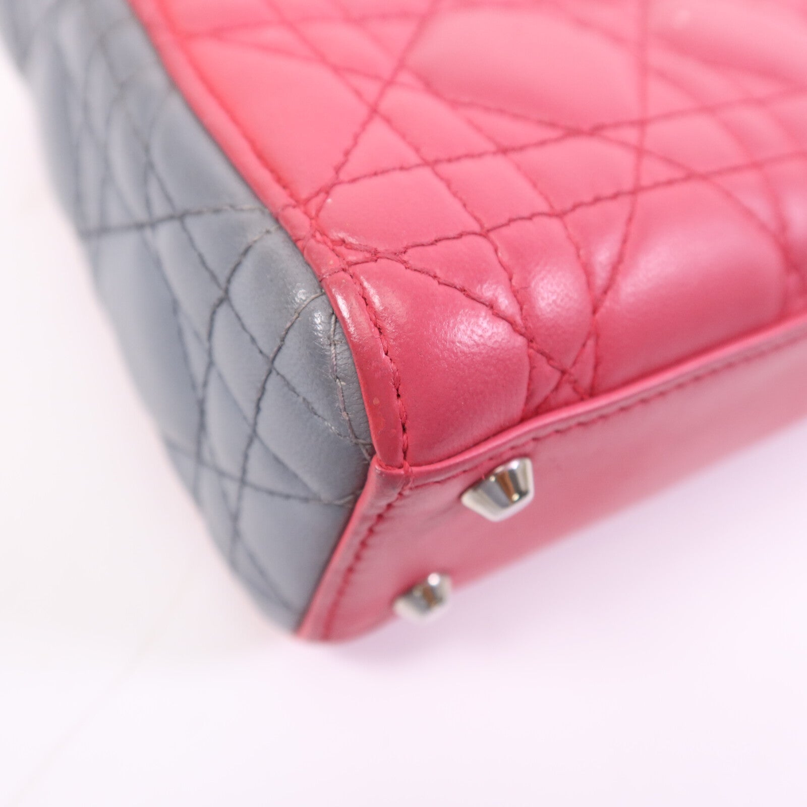 Dior 羊皮皮革Lady Dior銀扣手挽肩背兩用袋