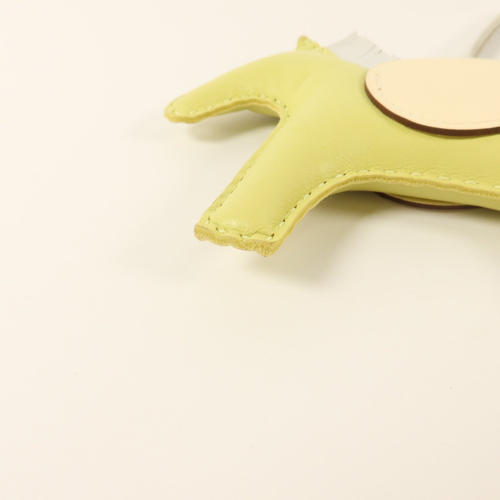HERMES Milo皮革/Swift皮革Rodeo Pegase MM掛飾Nata/Jaune Bourgeon