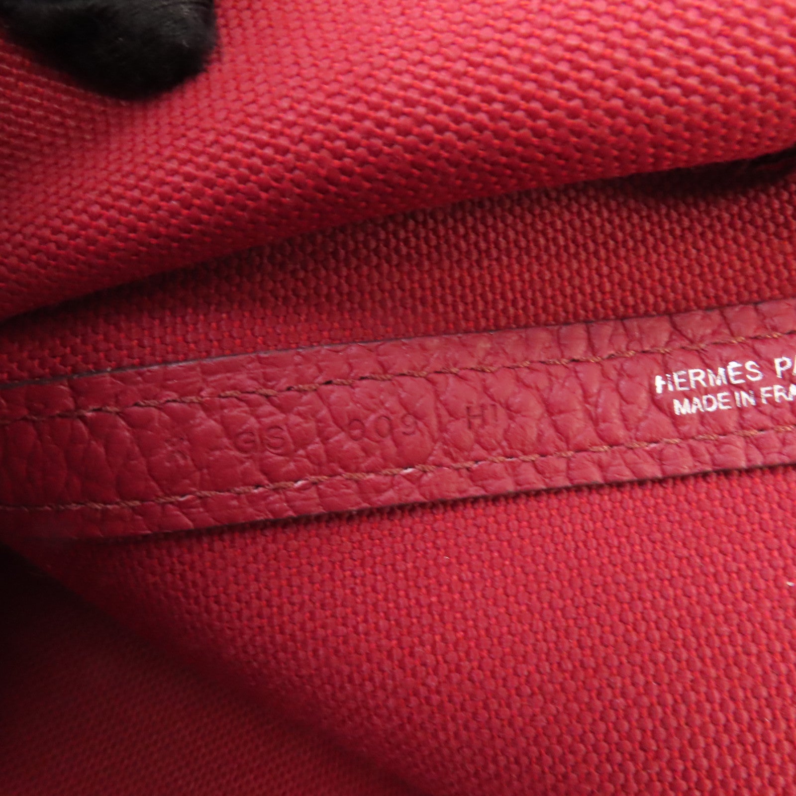 HERMES 帆布Garden Party TPM銀扣手挽袋Rouge Casaque/紅色