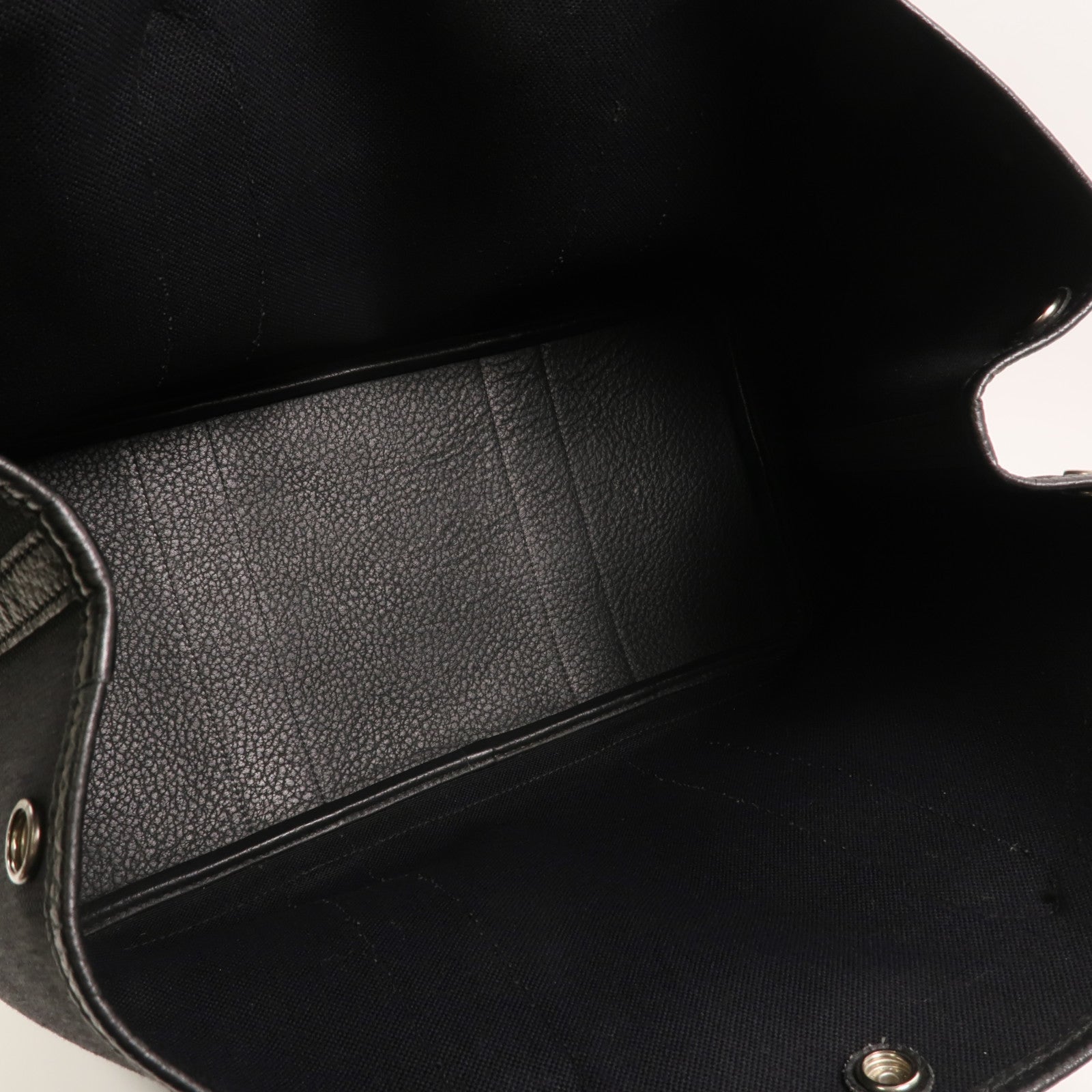 HERMES 帆布/Negonda皮革Garden Party PM手挽袋Noir