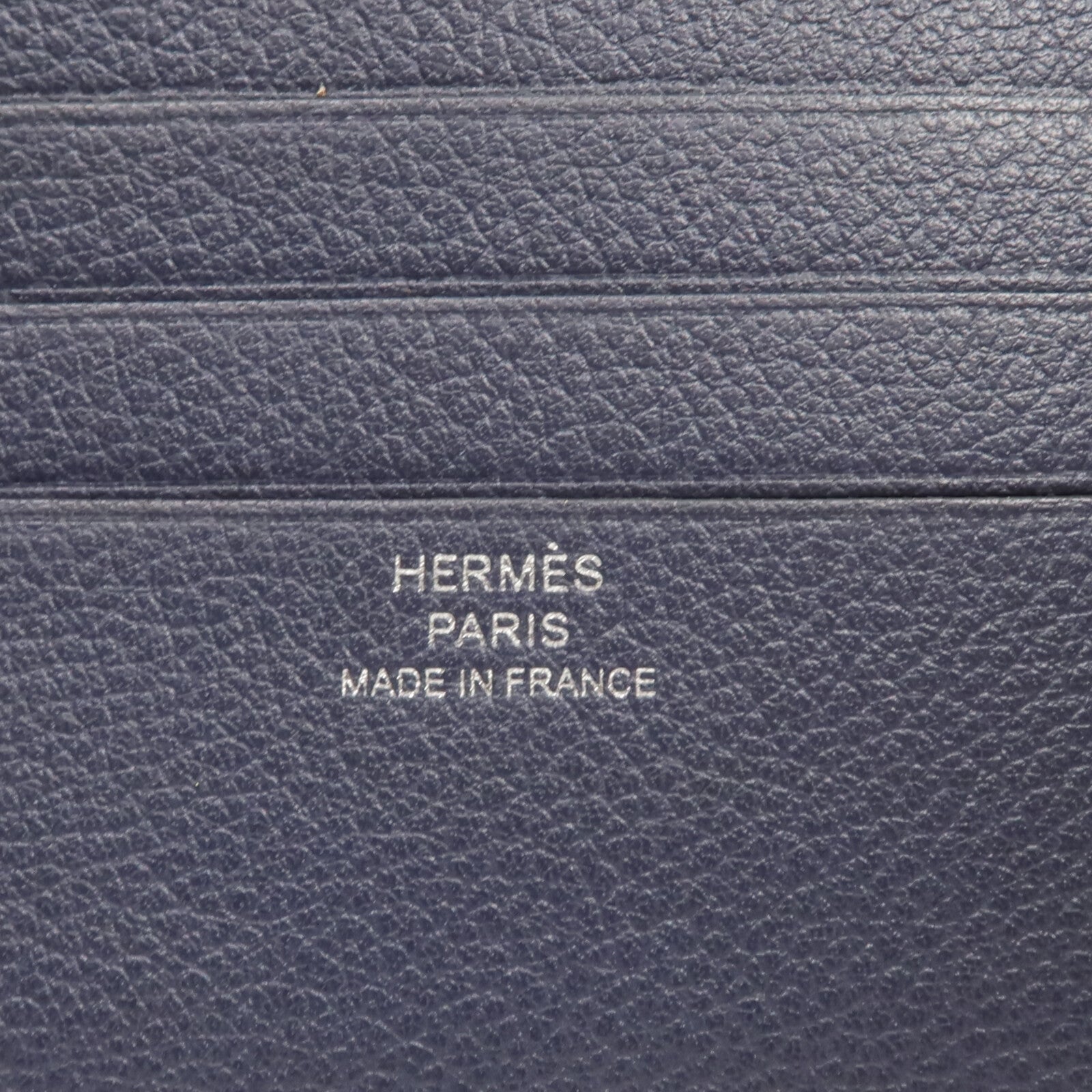 HERMES Evercolor皮革Copernic MC2錢包Bleu Nuit