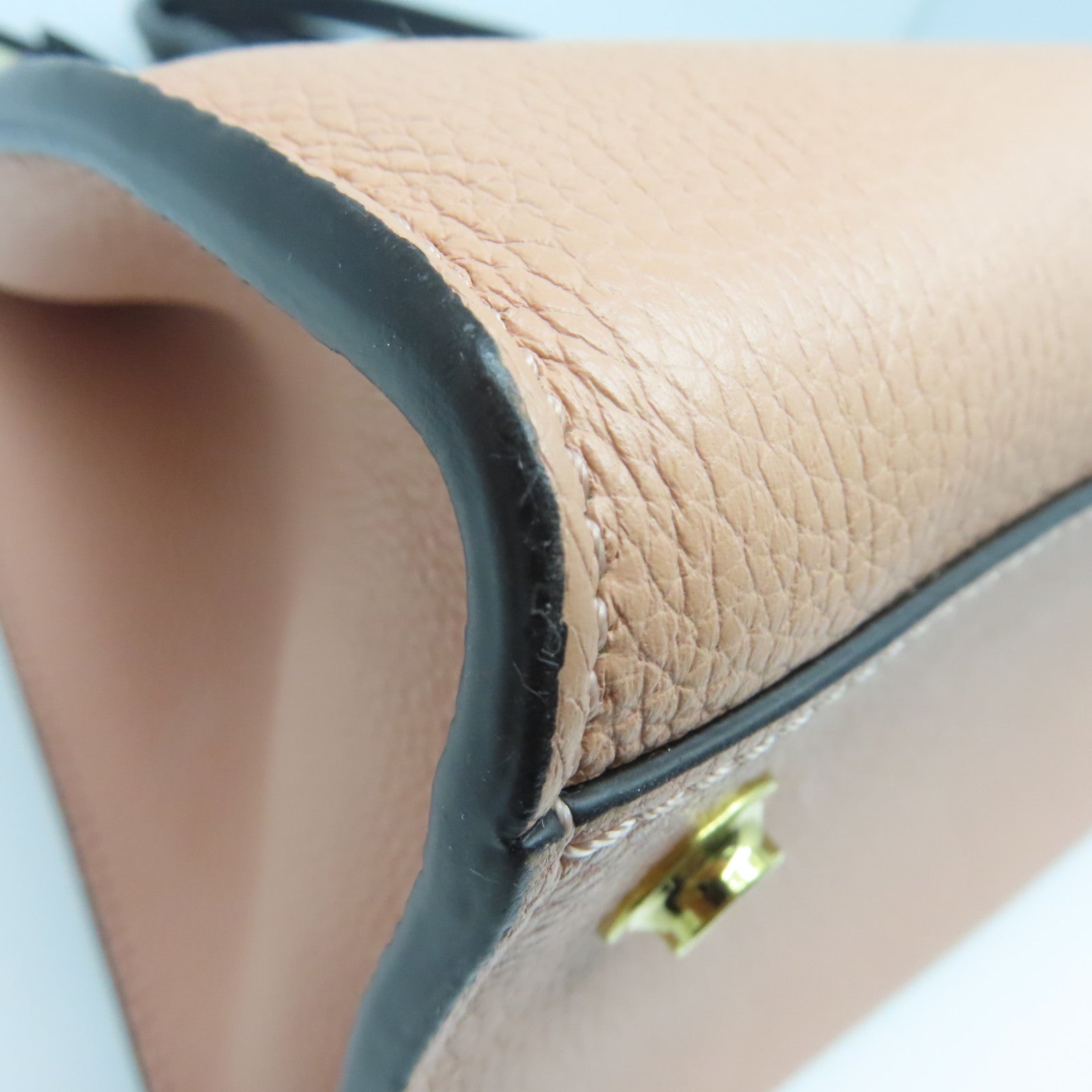 LOUIS VUITTON Leather City Steames MM Gold Buckle Tote Bag Black/Pink (Without Shoulder Strap)