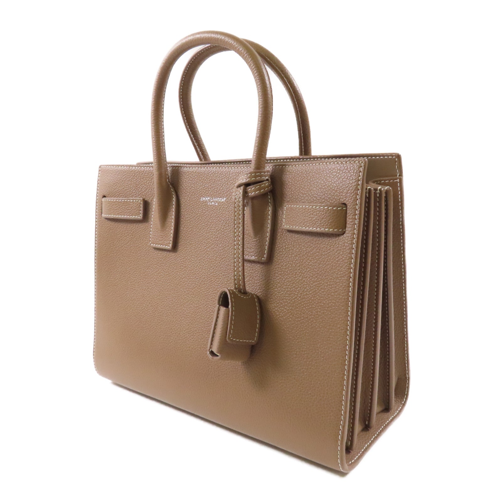 SAINT LAURENT 牛皮皮革Sac De Jour Baby銀扣手挽肩背兩用袋