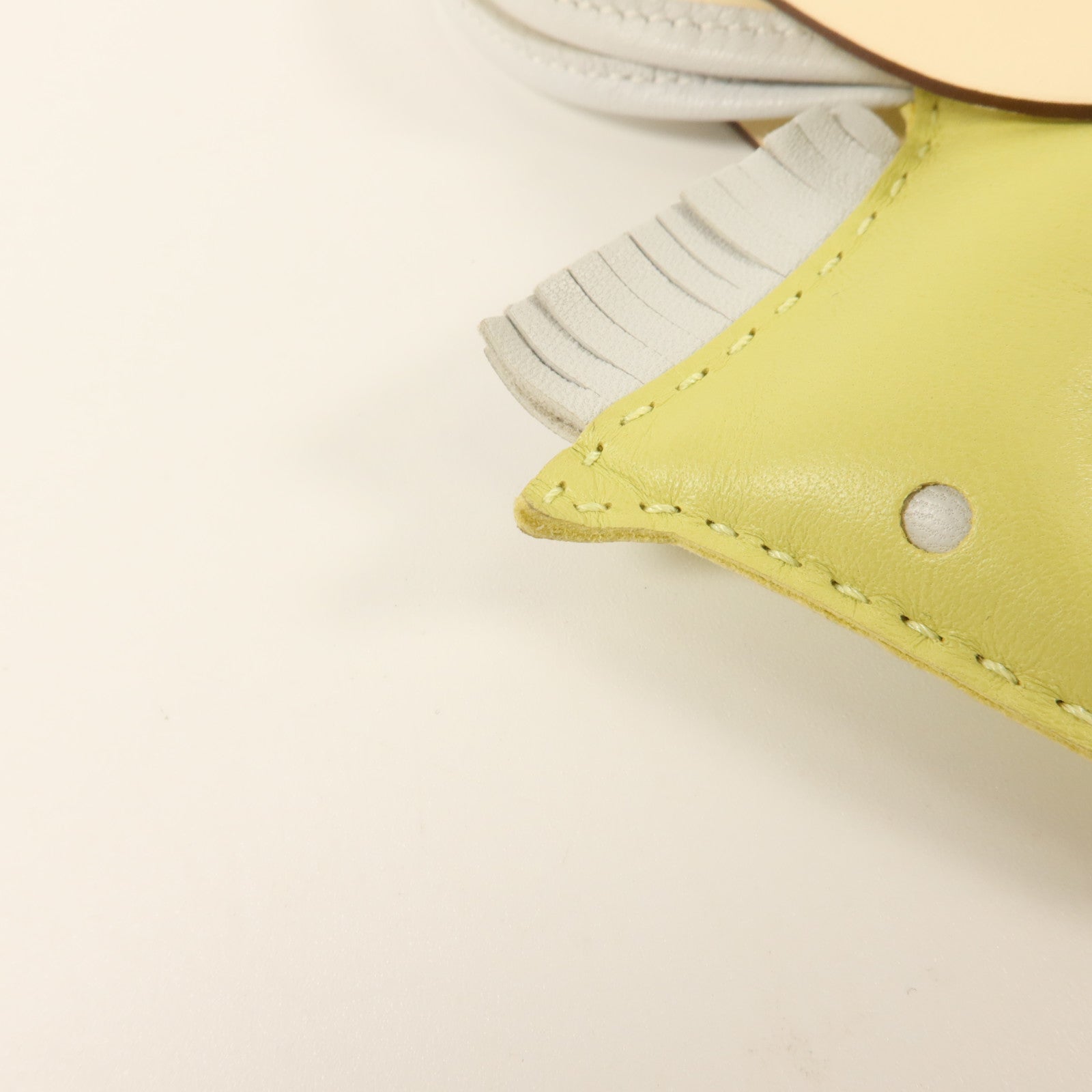 HERMES Milo皮革/Swift皮革Rodeo Pegase MM掛飾Nata/Jaune Bourgeon