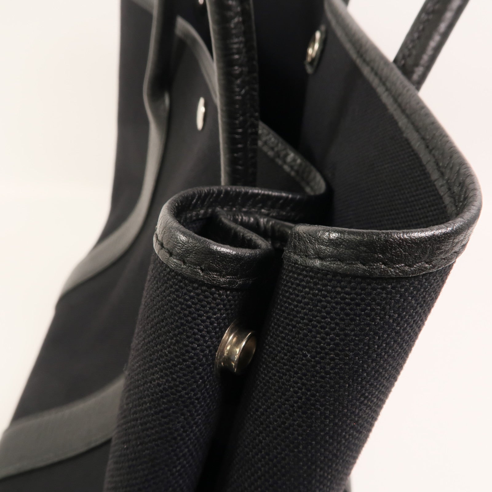 HERMES 帆布/Negonda皮革Garden Party PM手挽袋Noir