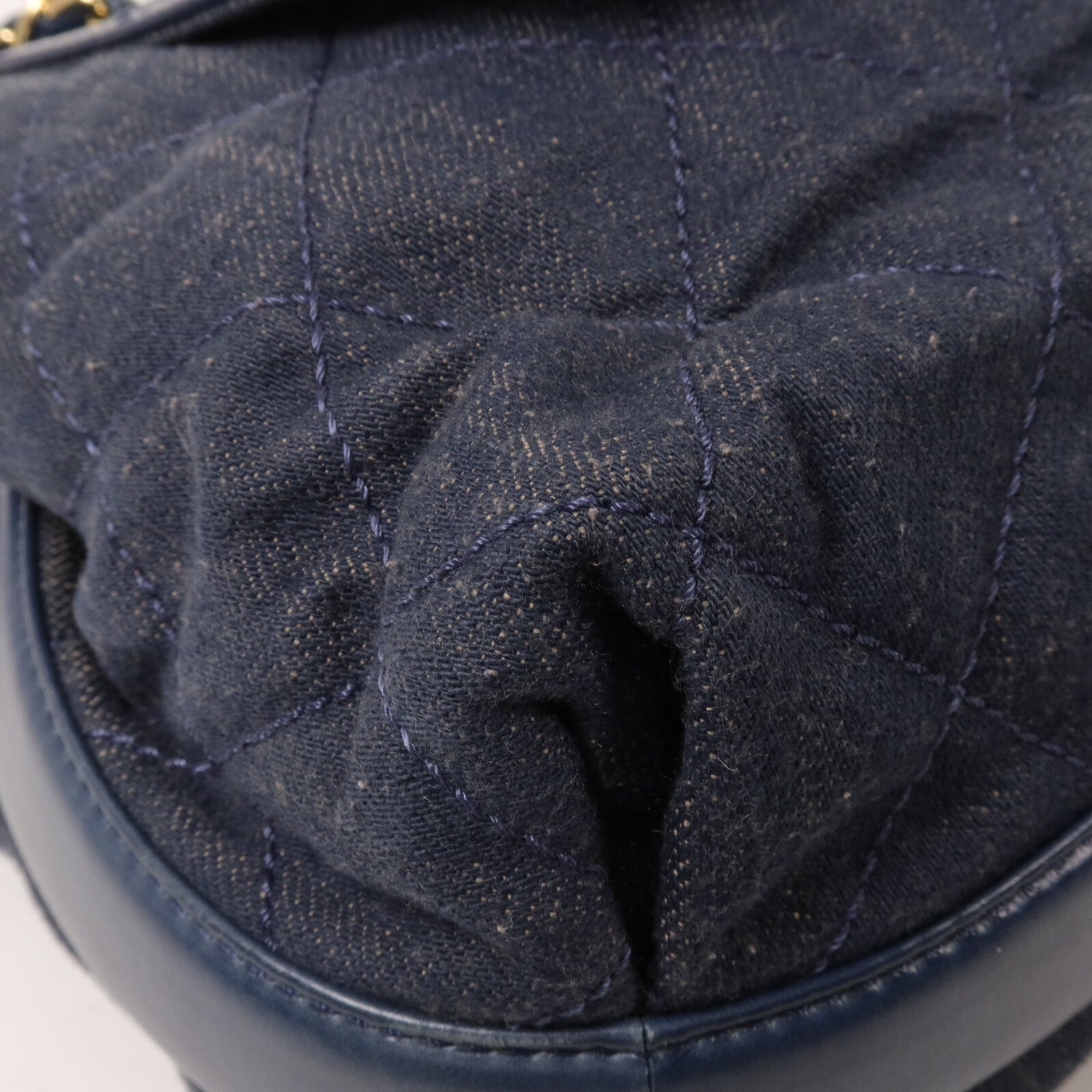 CHANEL 牛仔布/牛皮皮革Shoulder Bag鏈帶手挽肩背兩用袋