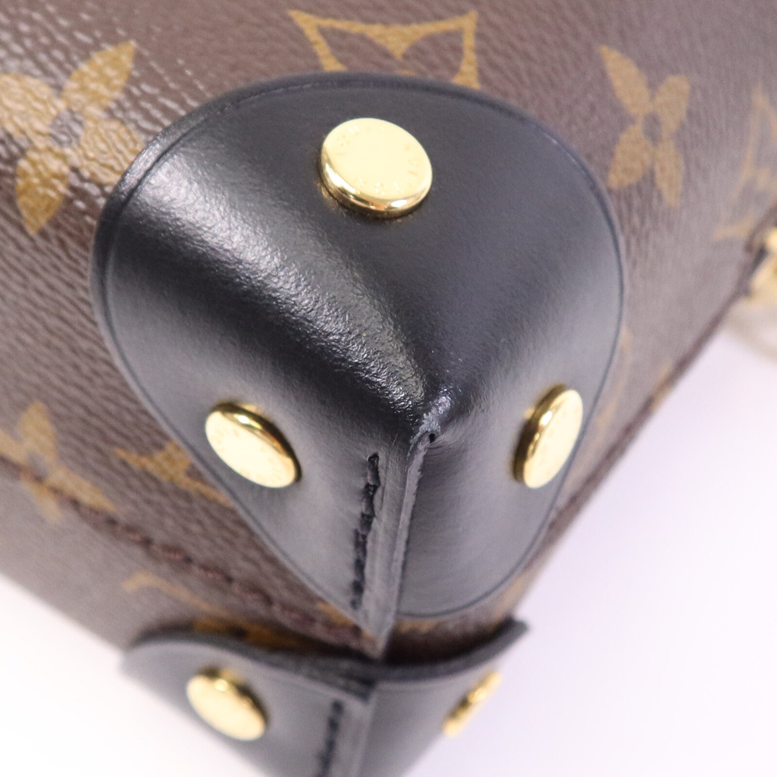 LOUIS VUITTON Monogram Petite Malle Souple金扣手挽肩背兩用袋棕色