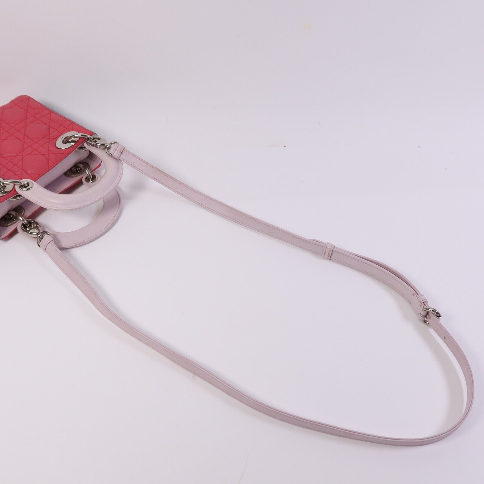 Dior 羊皮皮革Lady Dior銀扣手挽肩背兩用袋