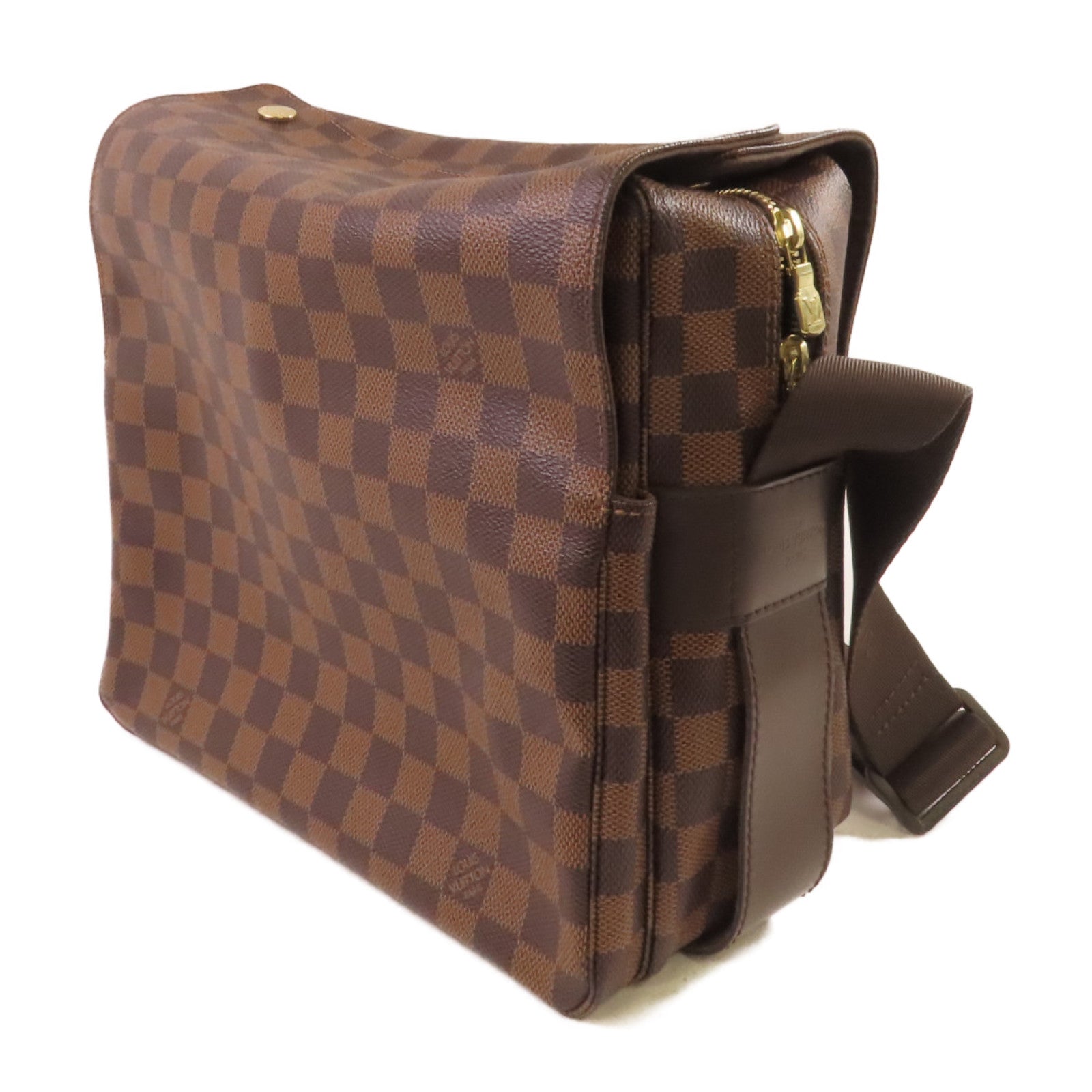 LOUIS VUITTON Damier Ebene Naviglio Shoulder Bag金扣肩背袋啡色