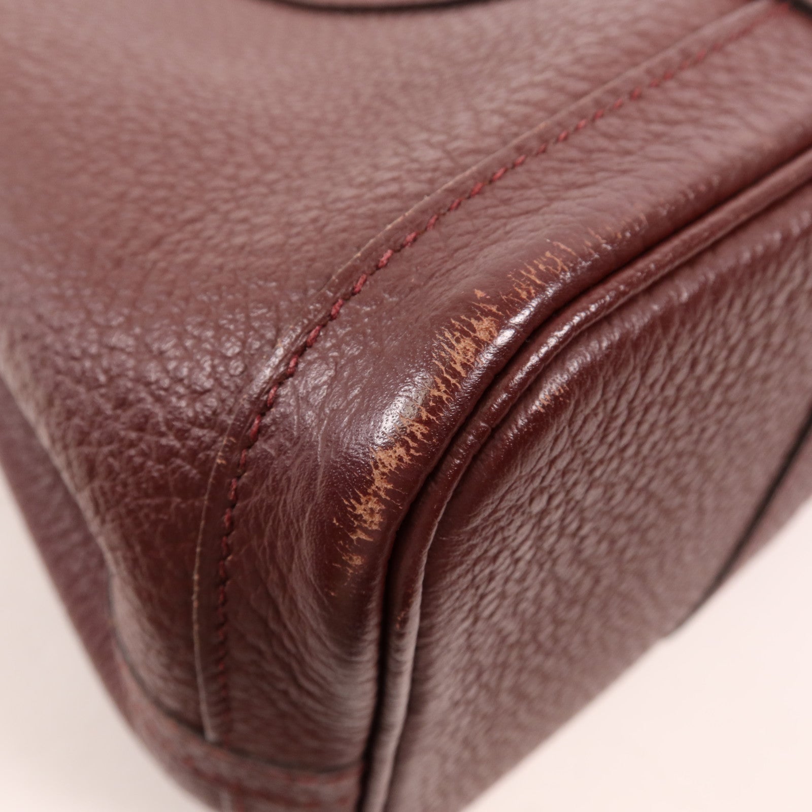 HERMES Country皮革Garden Party TPM銀扣手挽袋Bordeaux