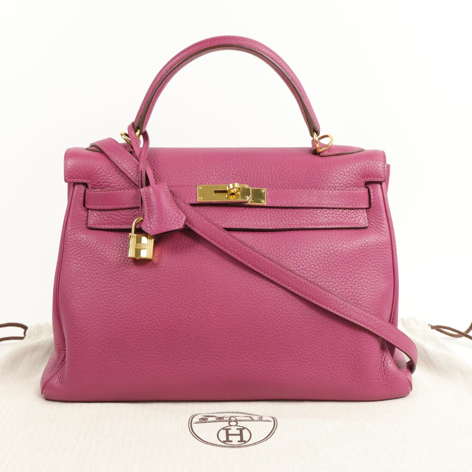 HERMES Togo皮革Kelly 32手挽肩背兩用袋Tosca