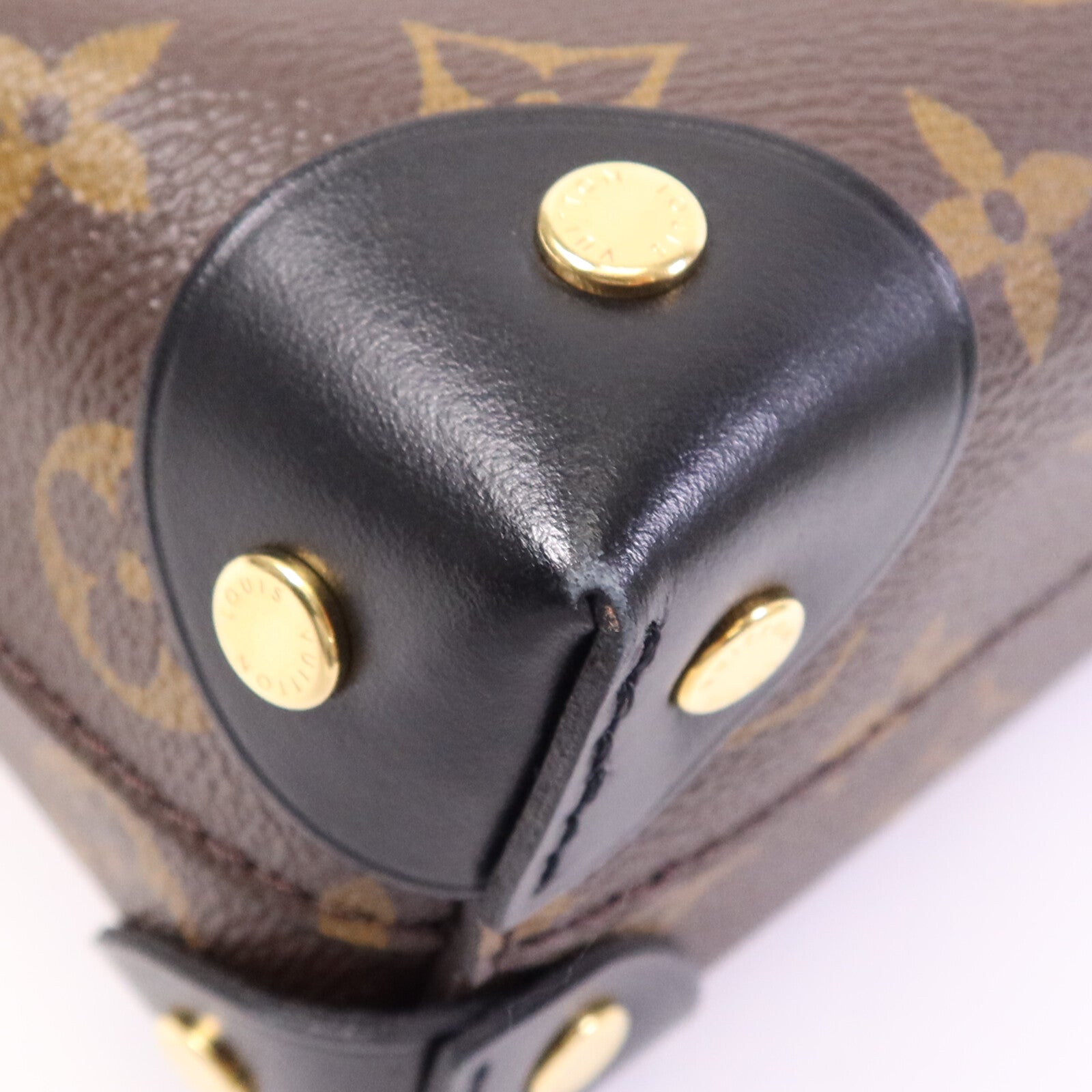 LOUIS VUITTON Monogram Petite Malle Souple金扣手挽肩背兩用袋棕色