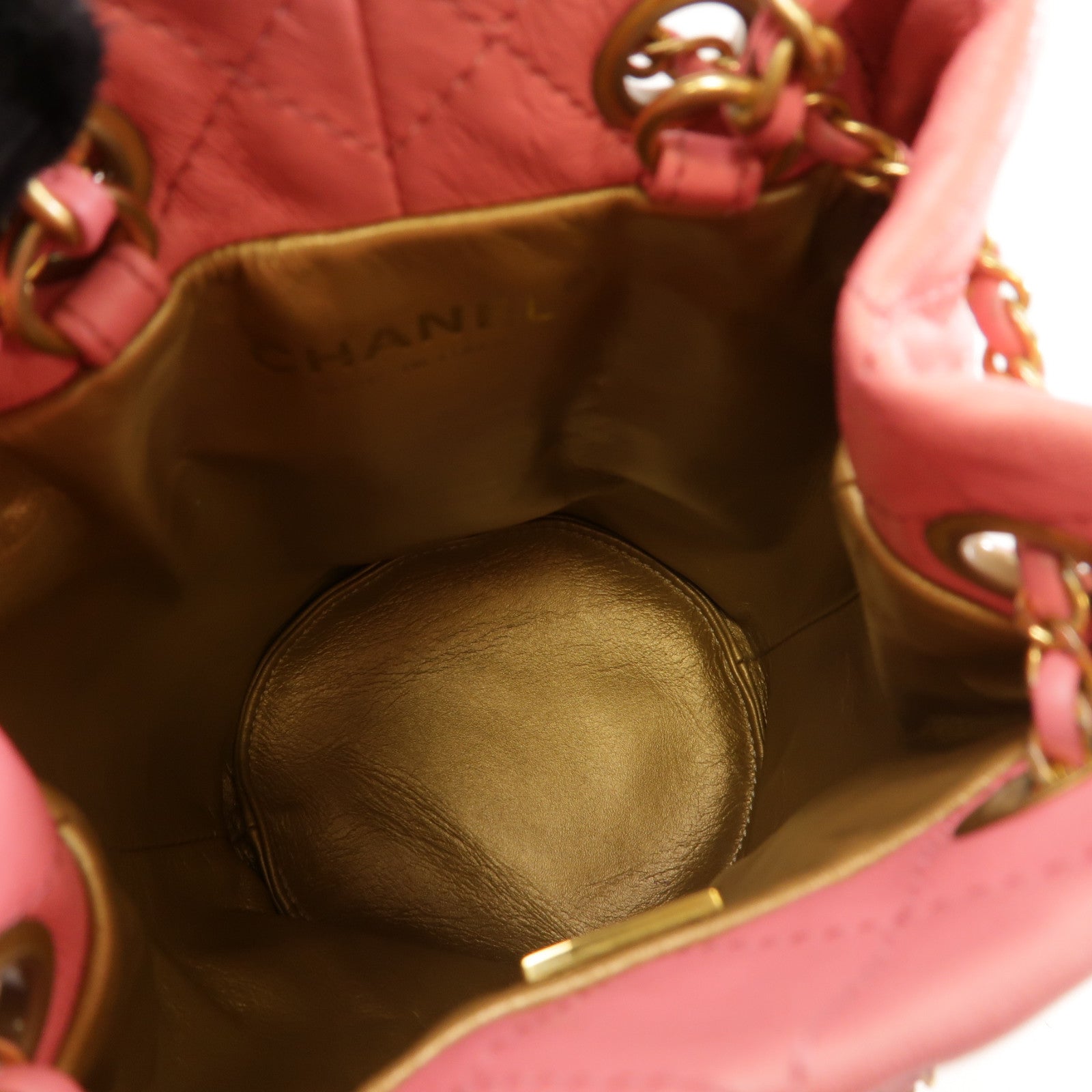 CHANEL 【激減優惠】菱格羊皮皮革Chain Shoulder Bag金扣鏈帶肩背袋粉紅色