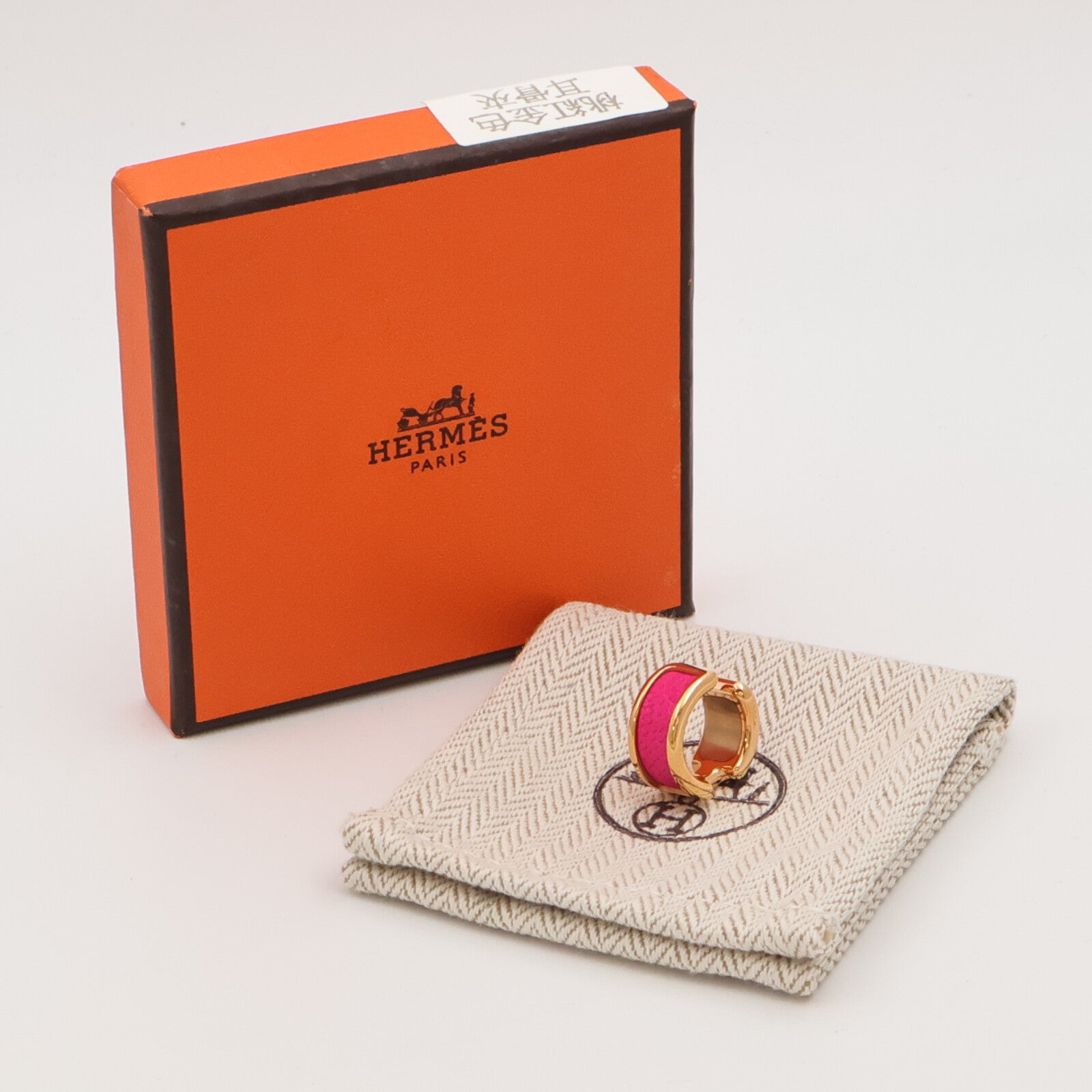 HERMES 金屬/Madame皮革Olympe Ear Cuff Small Model耳骨夾Rose Shocking