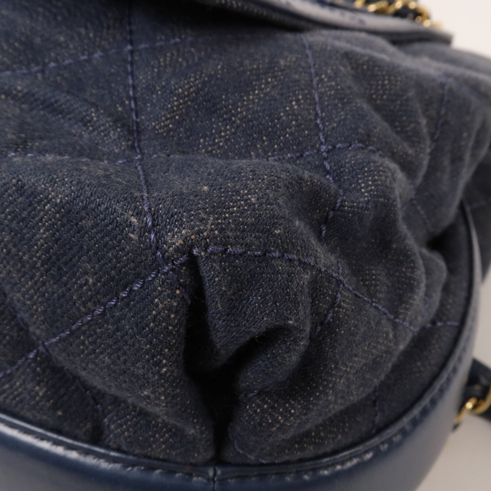 CHANEL 牛仔布/牛皮皮革Shoulder Bag鏈帶手挽肩背兩用袋
