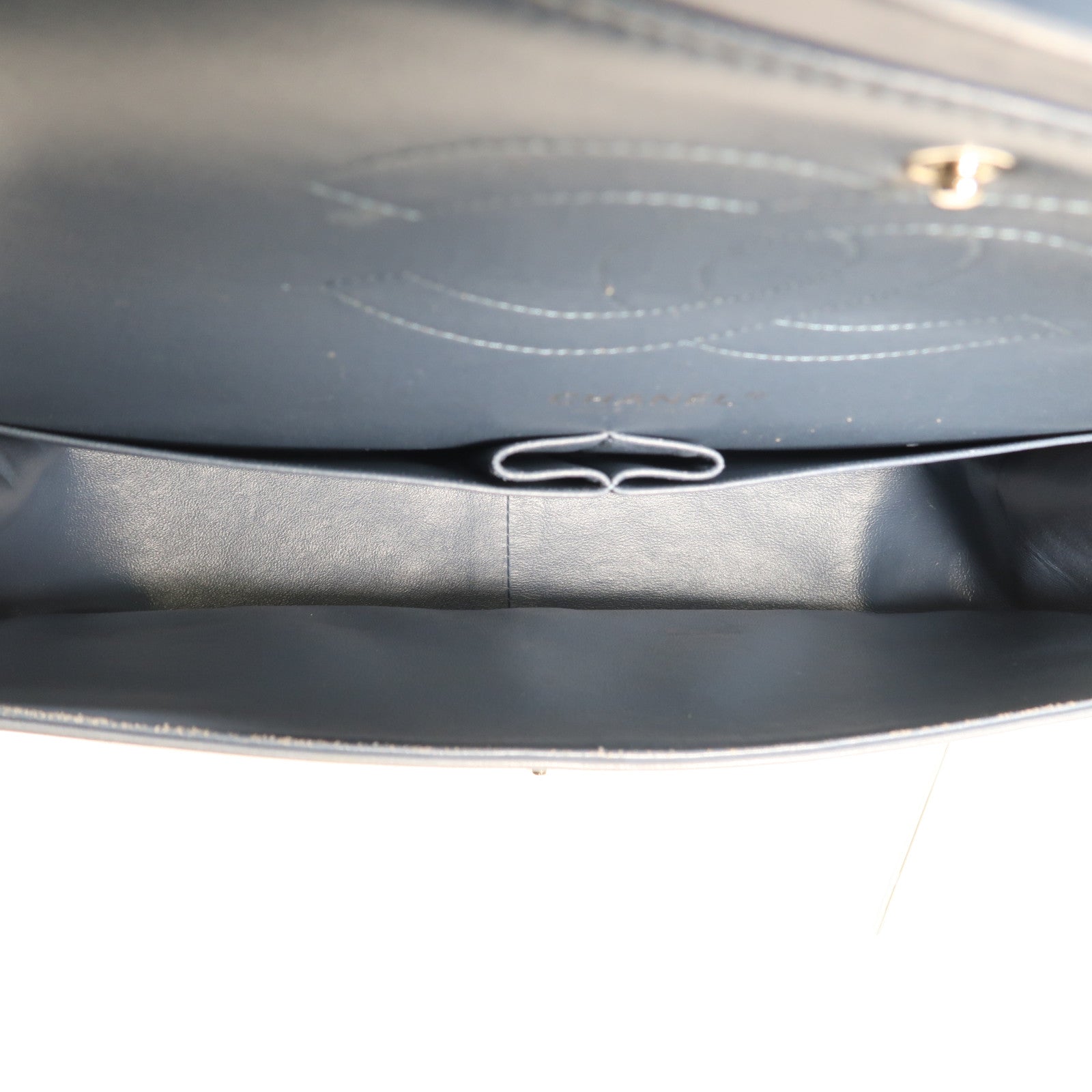 CHANEL 羊皮皮革Large Classic銀扣鏈帶肩背袋