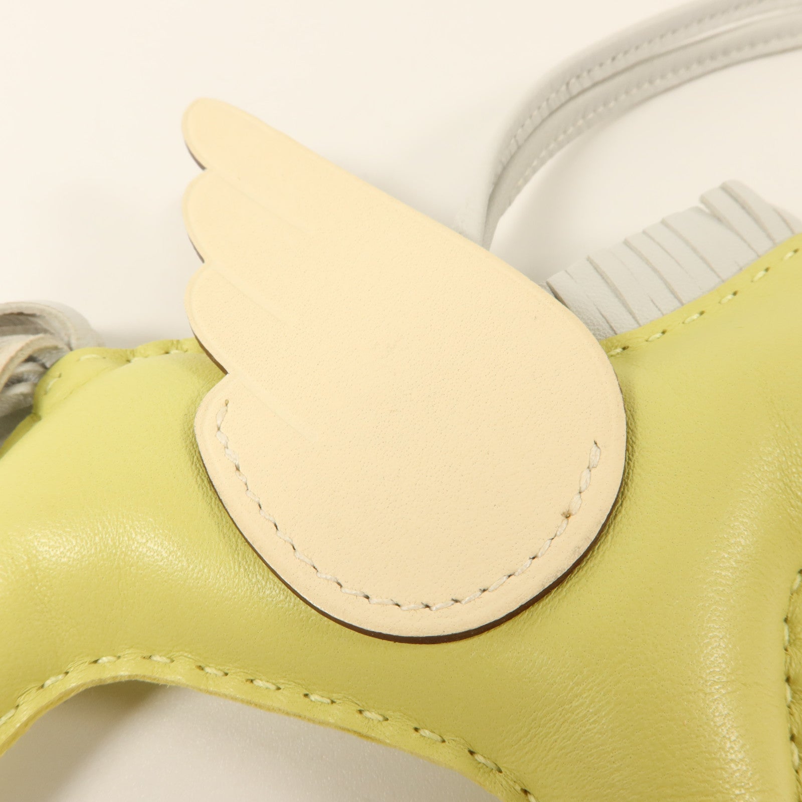 HERMES Milo皮革/Swift皮革Rodeo Pegase MM掛飾Nata/Jaune Bourgeon