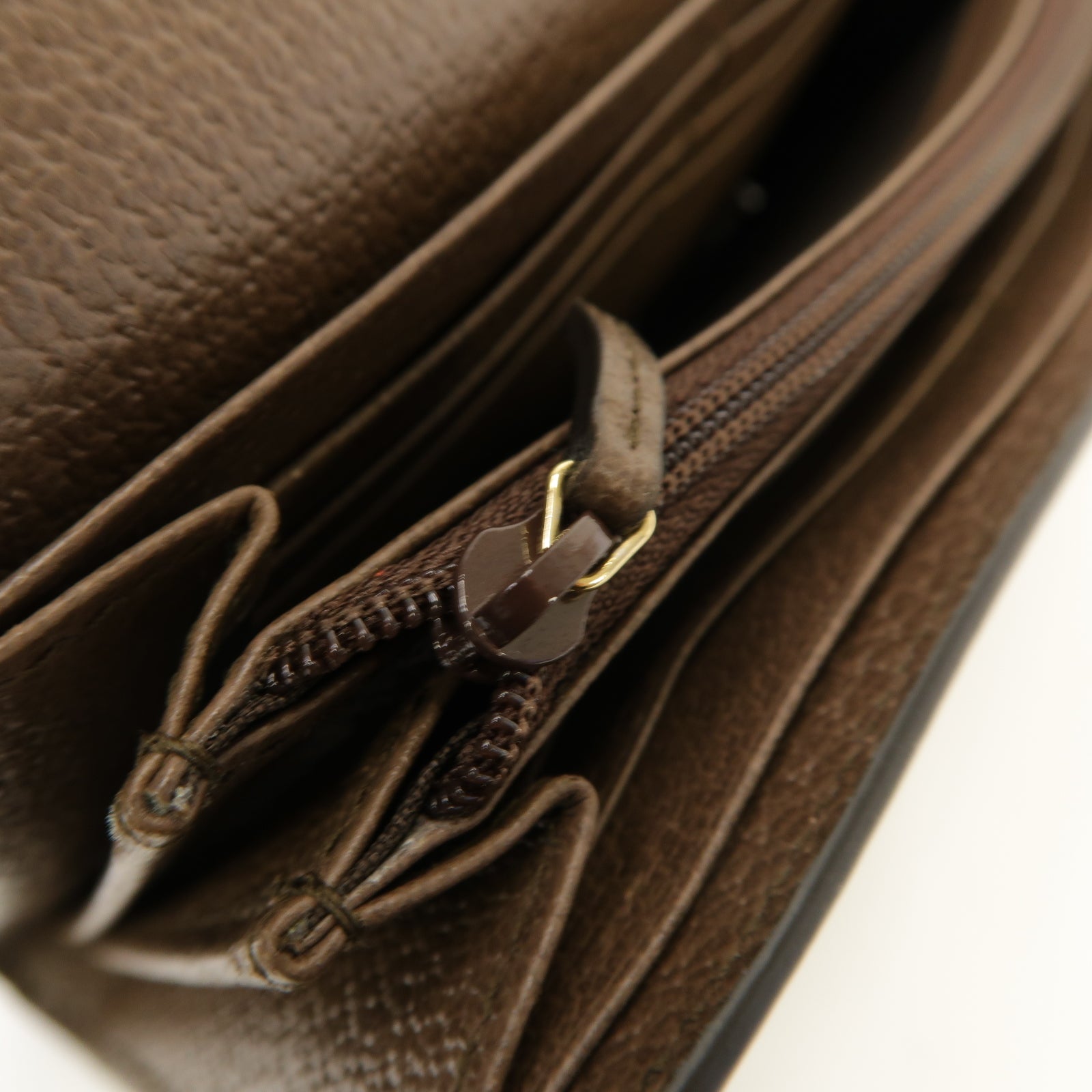 GUCCI 【激減優惠】塗層帆布/皮革Ophidia GG Supreme Long Wallet金扣長錢包啡色