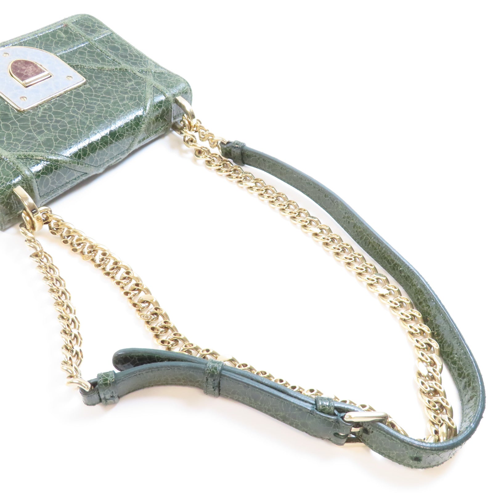 Dior CD GHW Diorama Shoulder Bag M0440 Calfksin Leather Green
