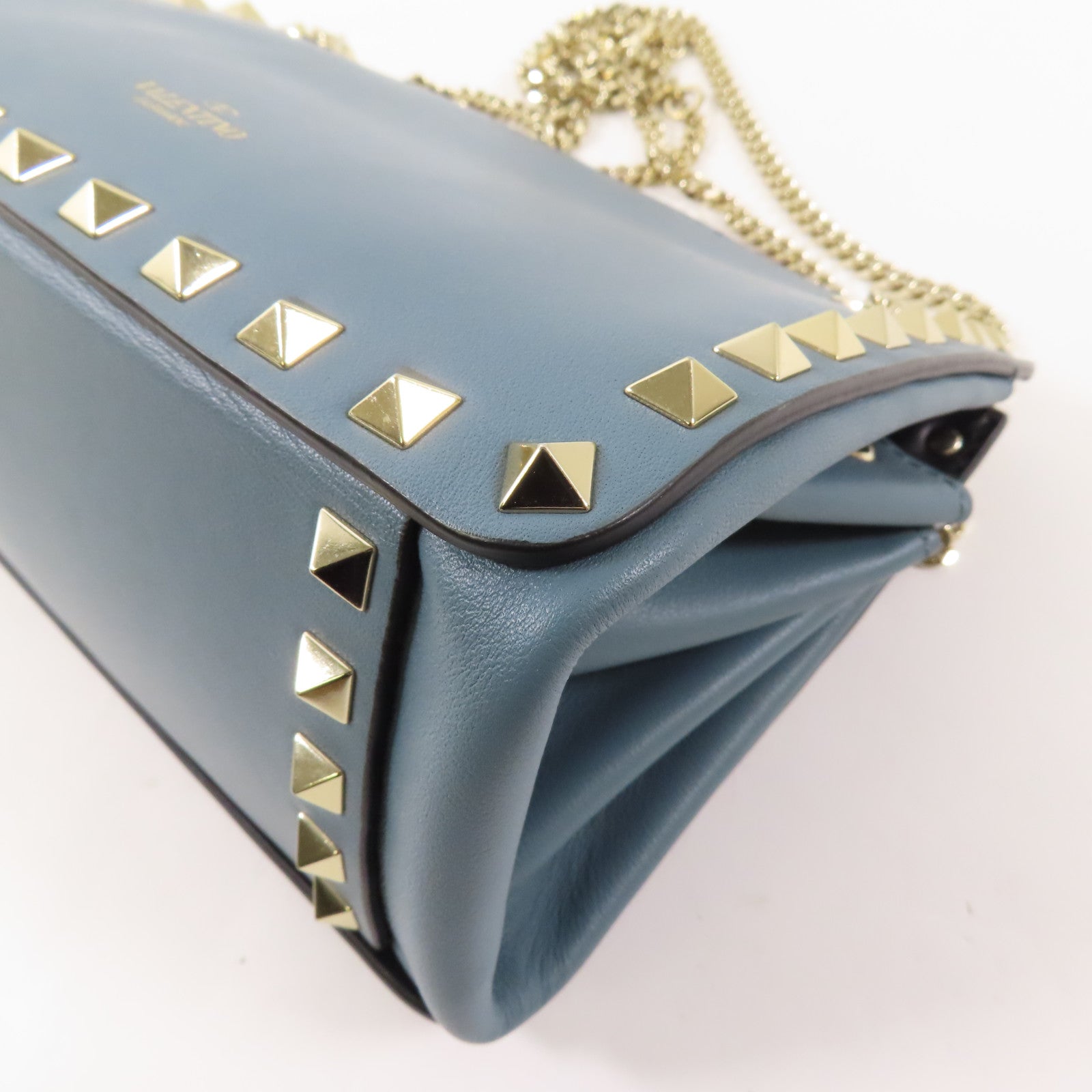 Valentino 牛皮皮革Chain Shoulder Bag金扣鏈帶肩背袋