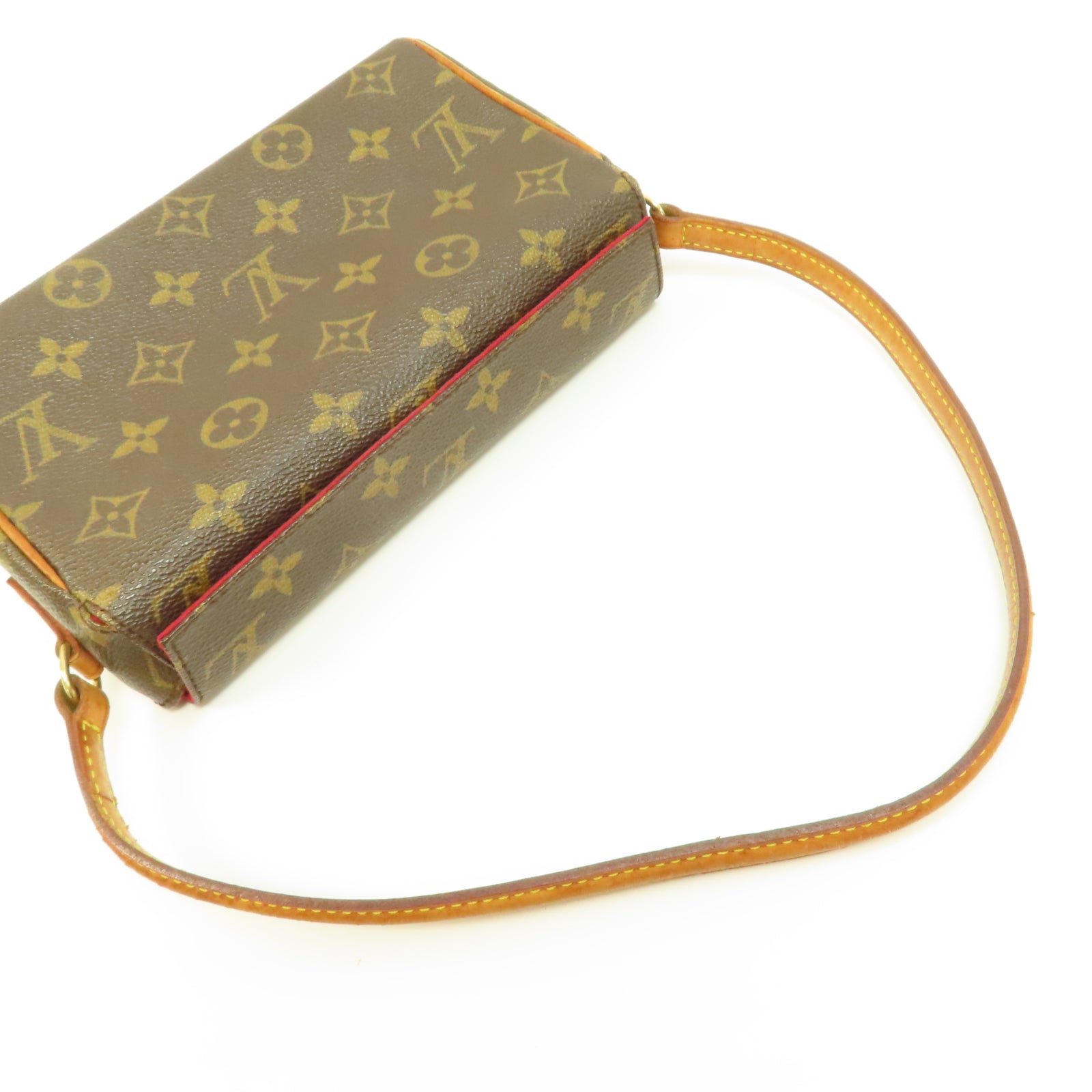 LOUIS VUITTON Monogram Recital金扣手挽袋啡色