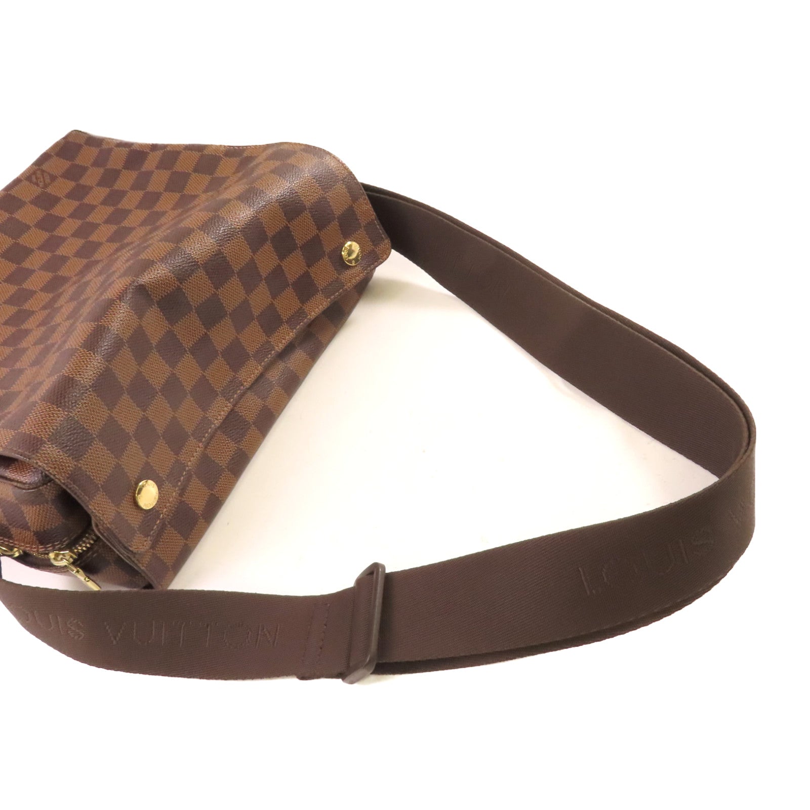 LOUIS VUITTON Damier Ebene Naviglio Shoulder Bag金扣肩背袋啡色