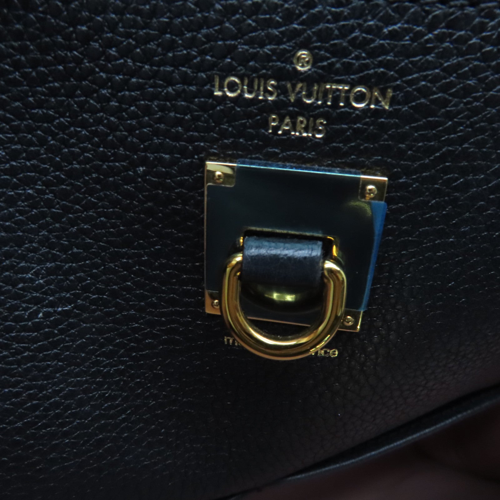 LOUIS VUITTON Leather City Steames MM Gold Buckle Tote Bag Black/Pink (Without Shoulder Strap)