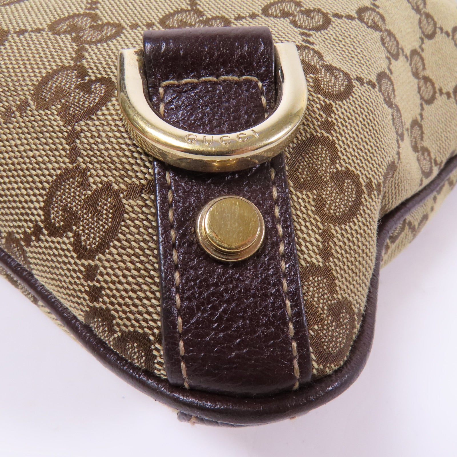GUCCI 帆布Shoulder Bag金扣肩背袋