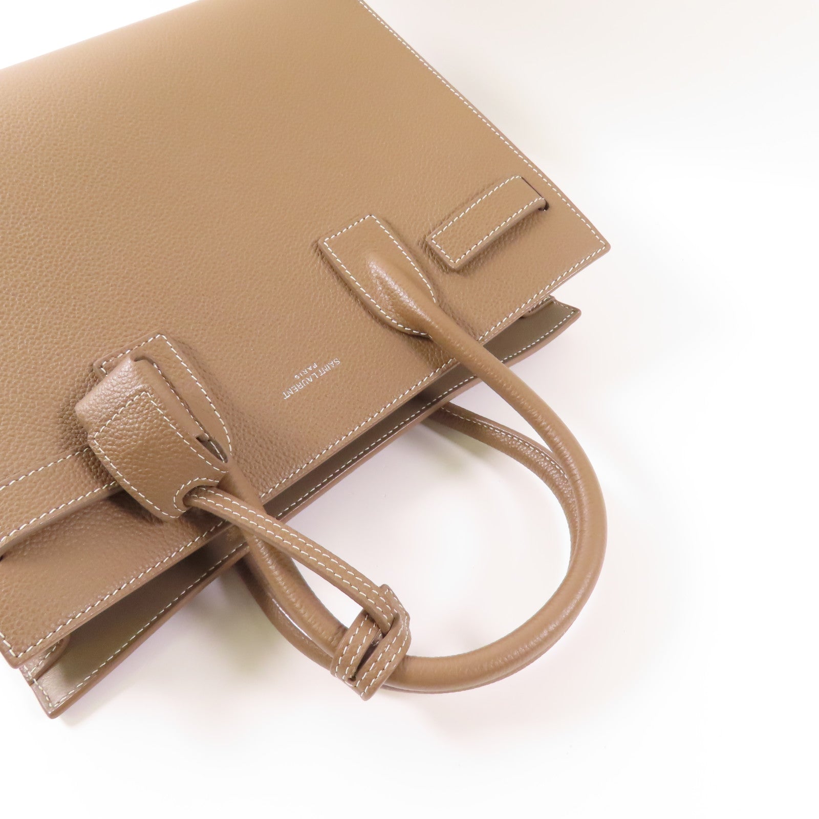 SAINT LAURENT 牛皮皮革Sac De Jour Baby銀扣手挽肩背兩用袋