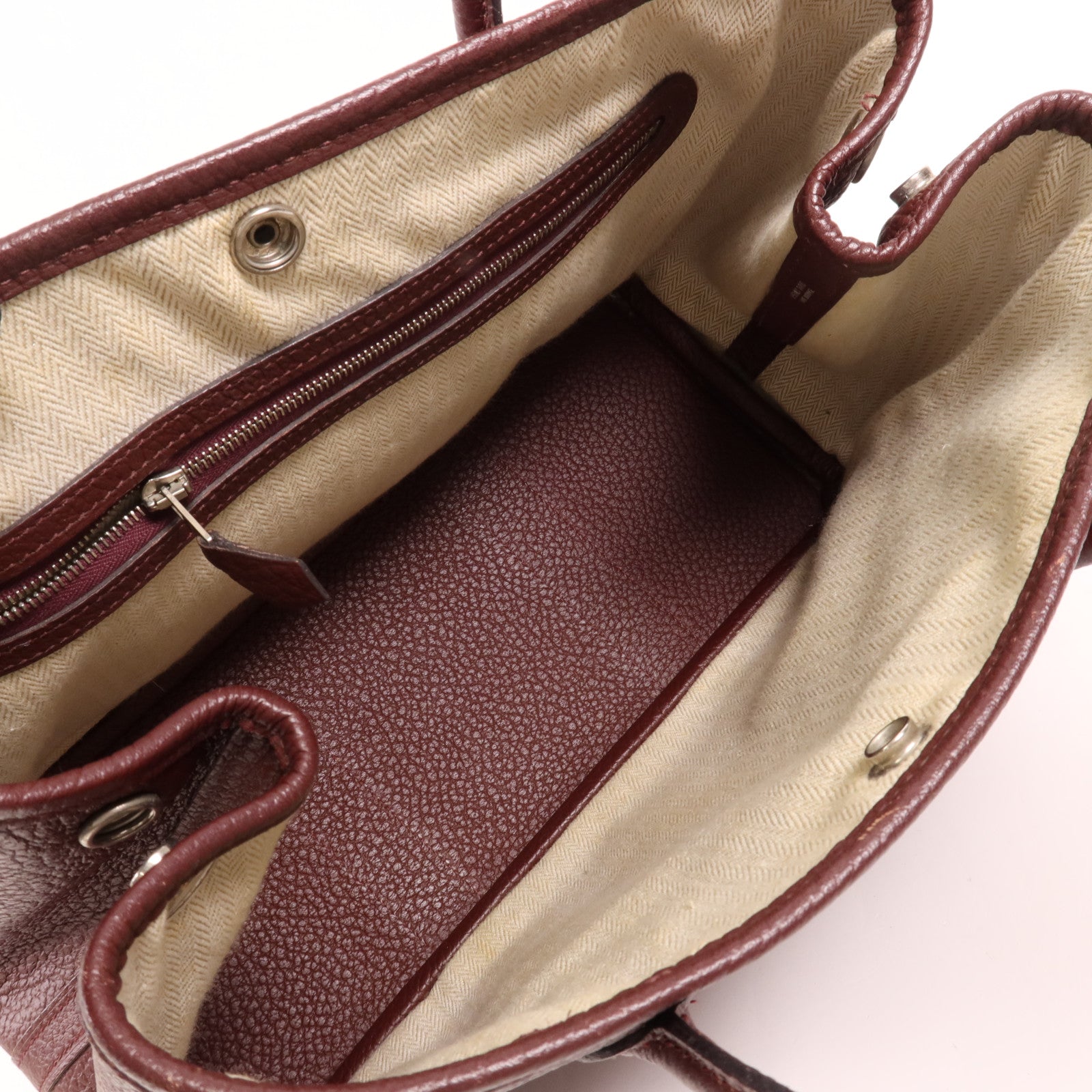 HERMES Country皮革Garden Party TPM銀扣手挽袋Bordeaux