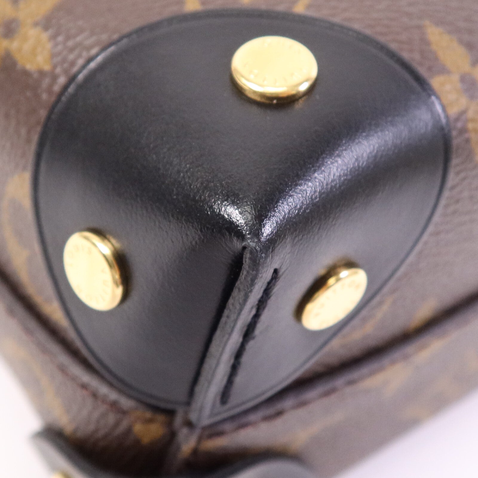 LOUIS VUITTON Monogram Petite Malle Souple金扣手挽肩背兩用袋棕色